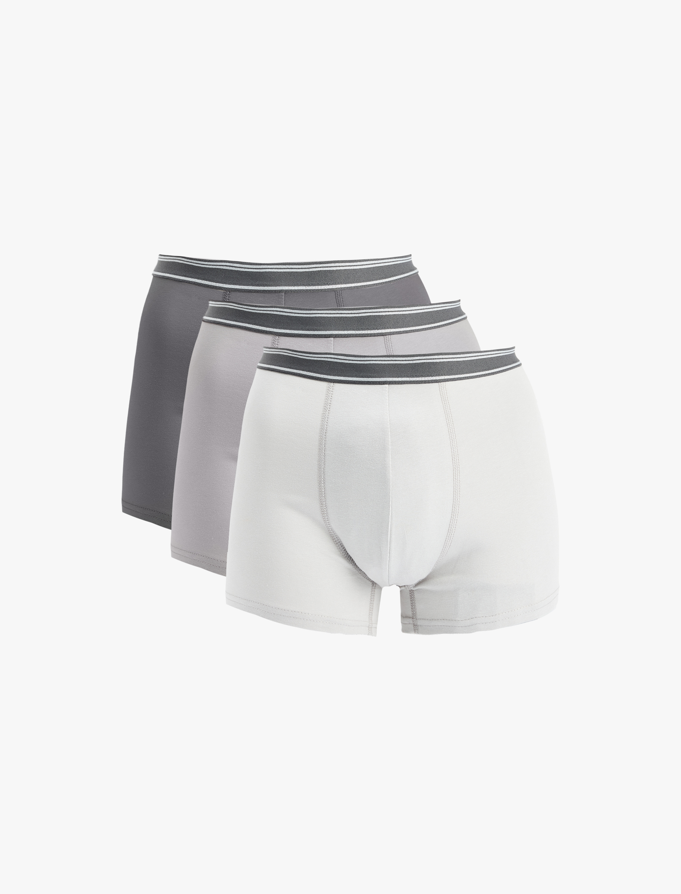   Pamuklu Bel Detaylı 3'lü Boxer Seti