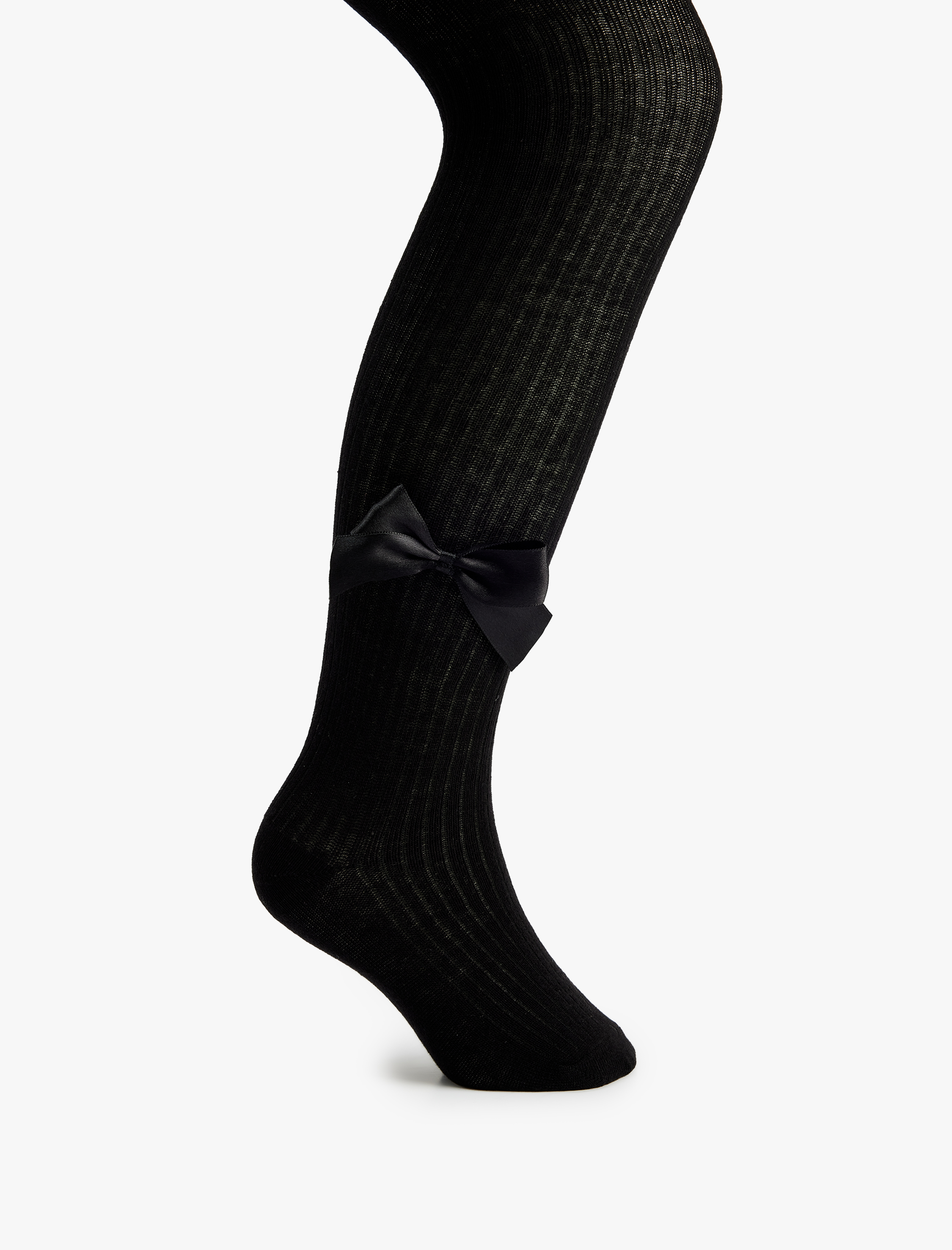  Kız Çocuk Fiyonk Detaylı Dokulu PamukluKülotlu Çorap