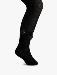 Fiyonk Detaylı Dokulu PamukluKülotlu Çorap