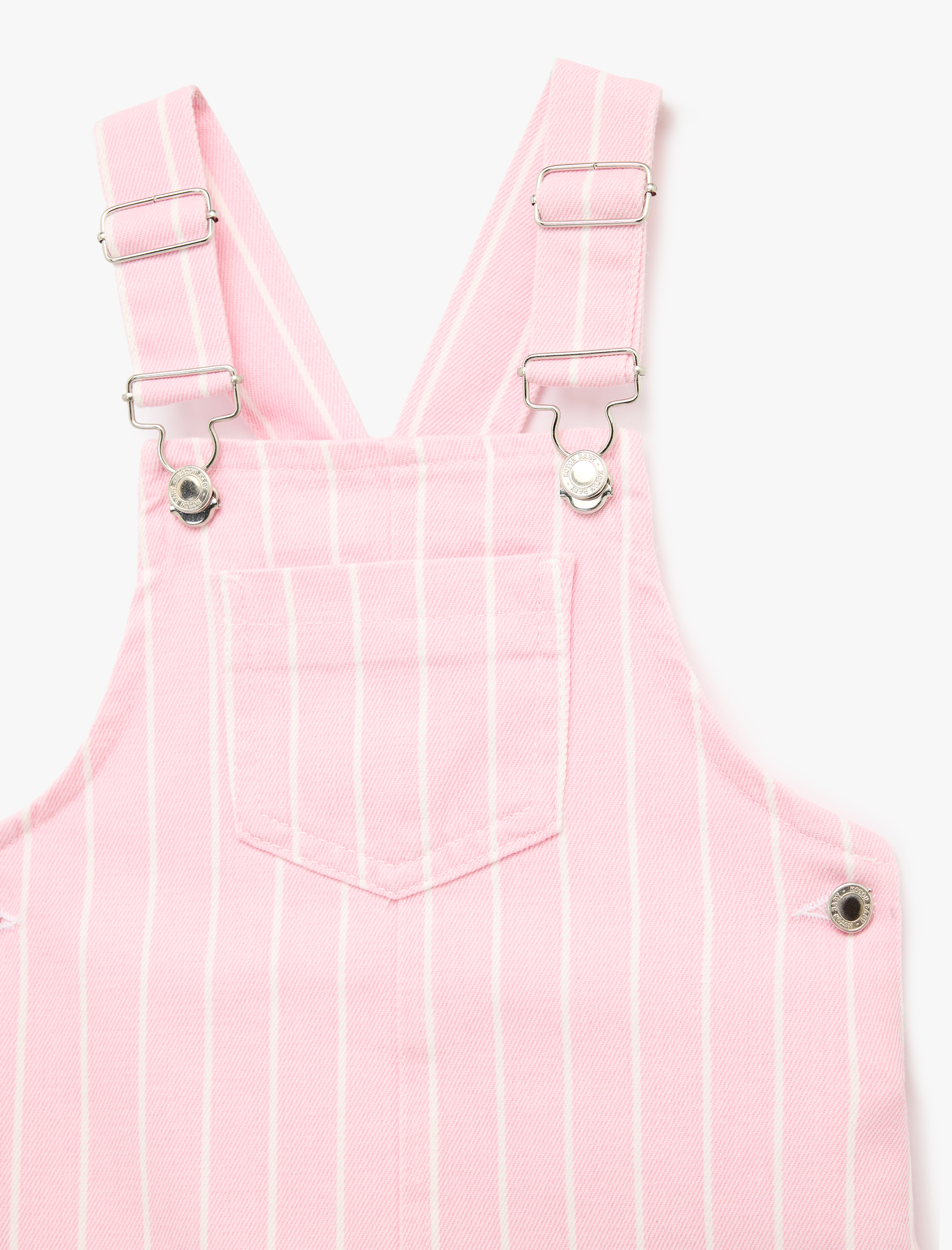  Kız Bebek Pamuklu Kare Yaka Askılı Denim Jile Elbise