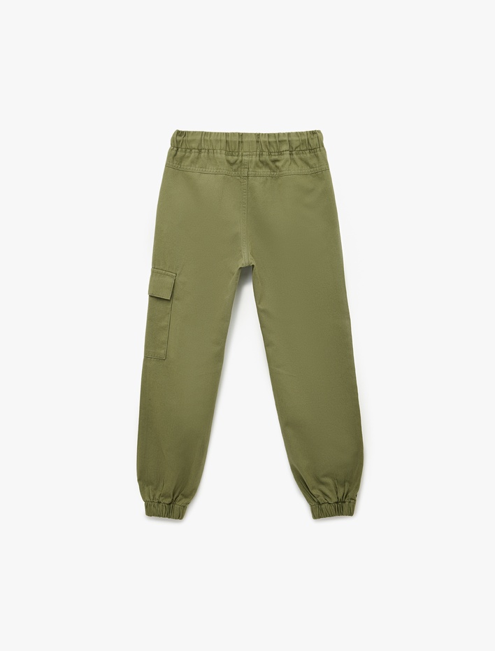 Erkek Çocuk Pamuklu Beli Bağcıklı Kargo Cepli Jogger Pantolon