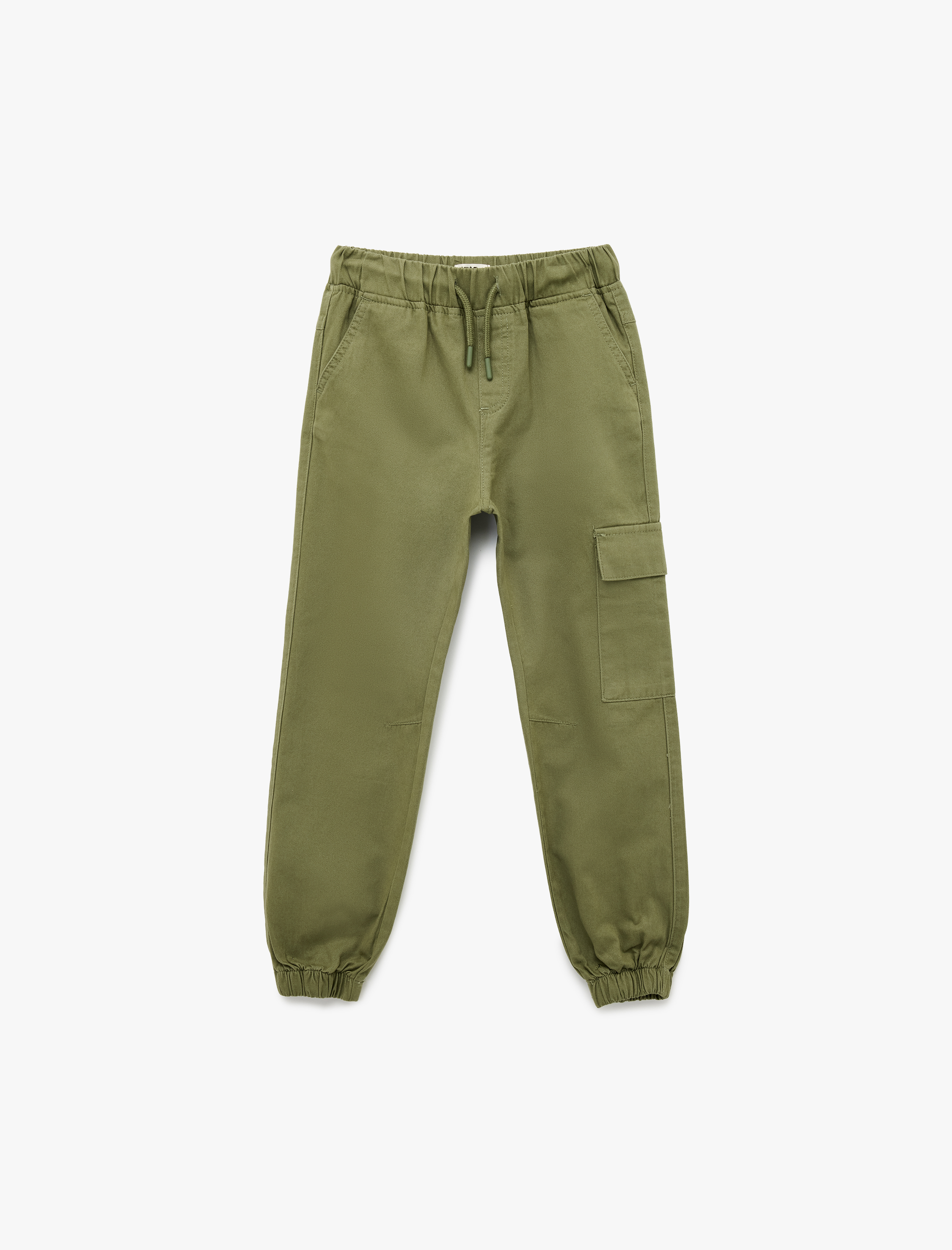  Erkek Çocuk Pamuklu Beli Bağcıklı Kargo Cepli Jogger Pantolon