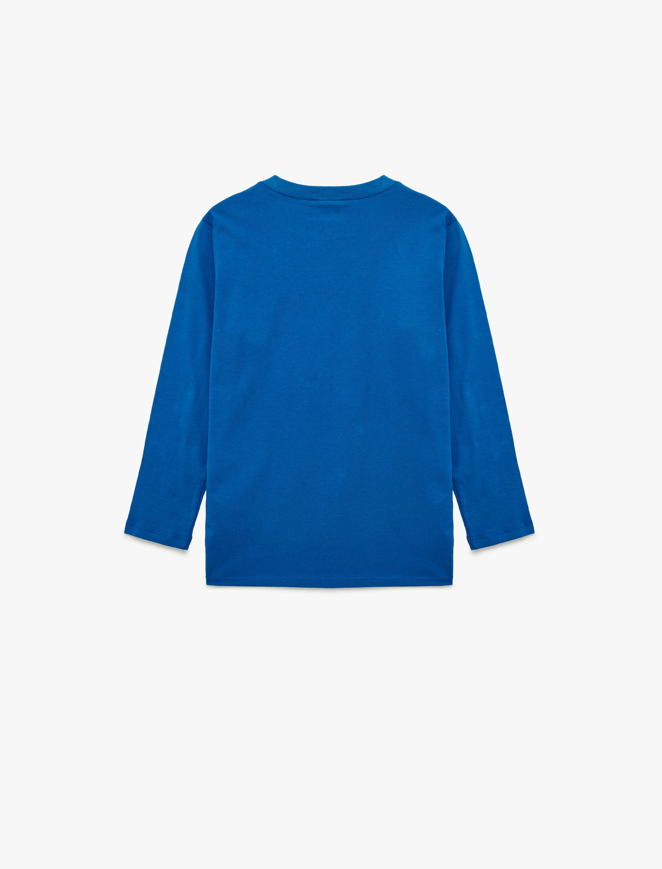  Erkek Çocuk Pamuklu Uzun Kollu Bisiklet Yaka Futbol Baskılı Tişört