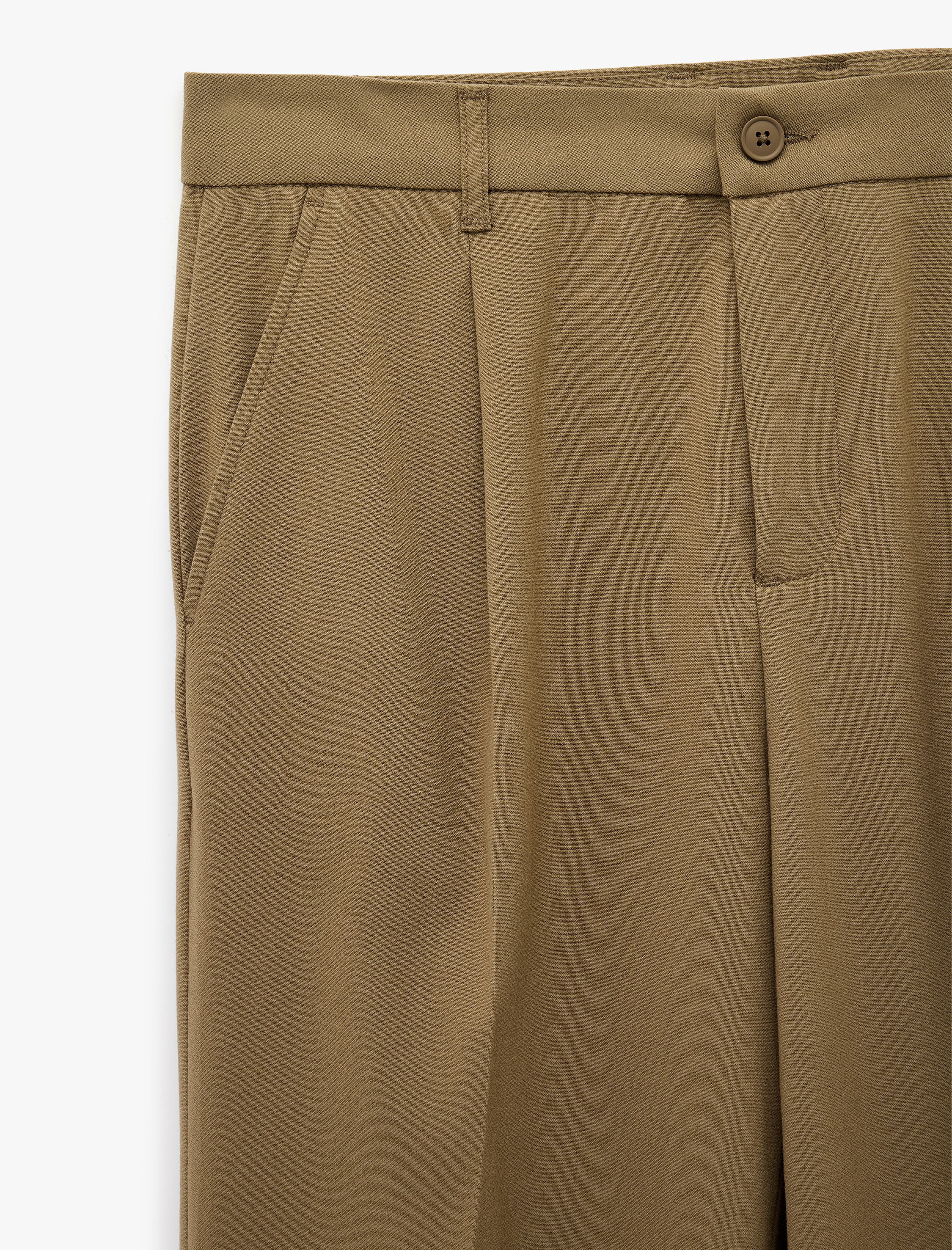   Rahat Kalıp Viskon Karışımlı Cepli Pileli Kumaş Pantolon