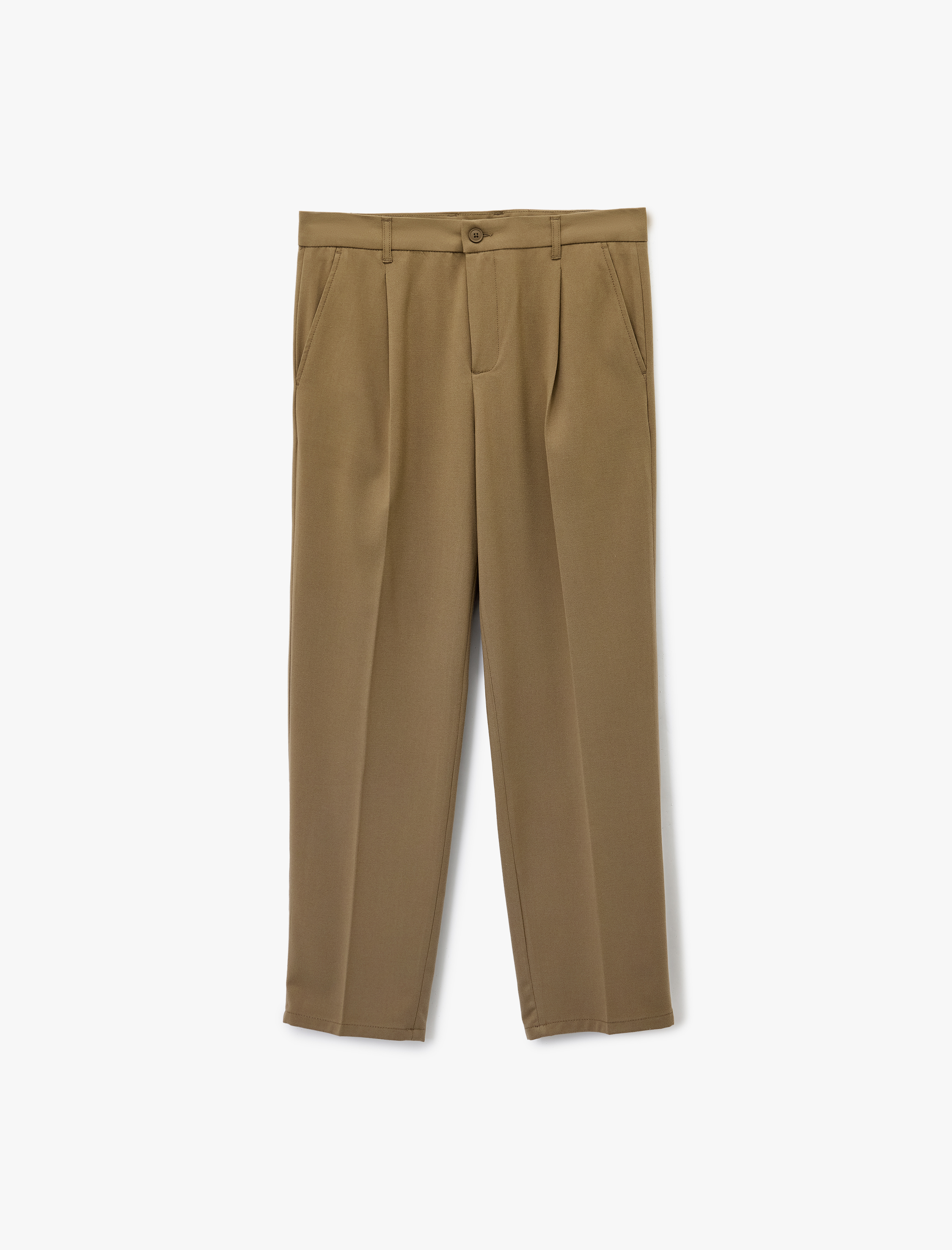   Rahat Kalıp Viskon Karışımlı Cepli Pileli Kumaş Pantolon