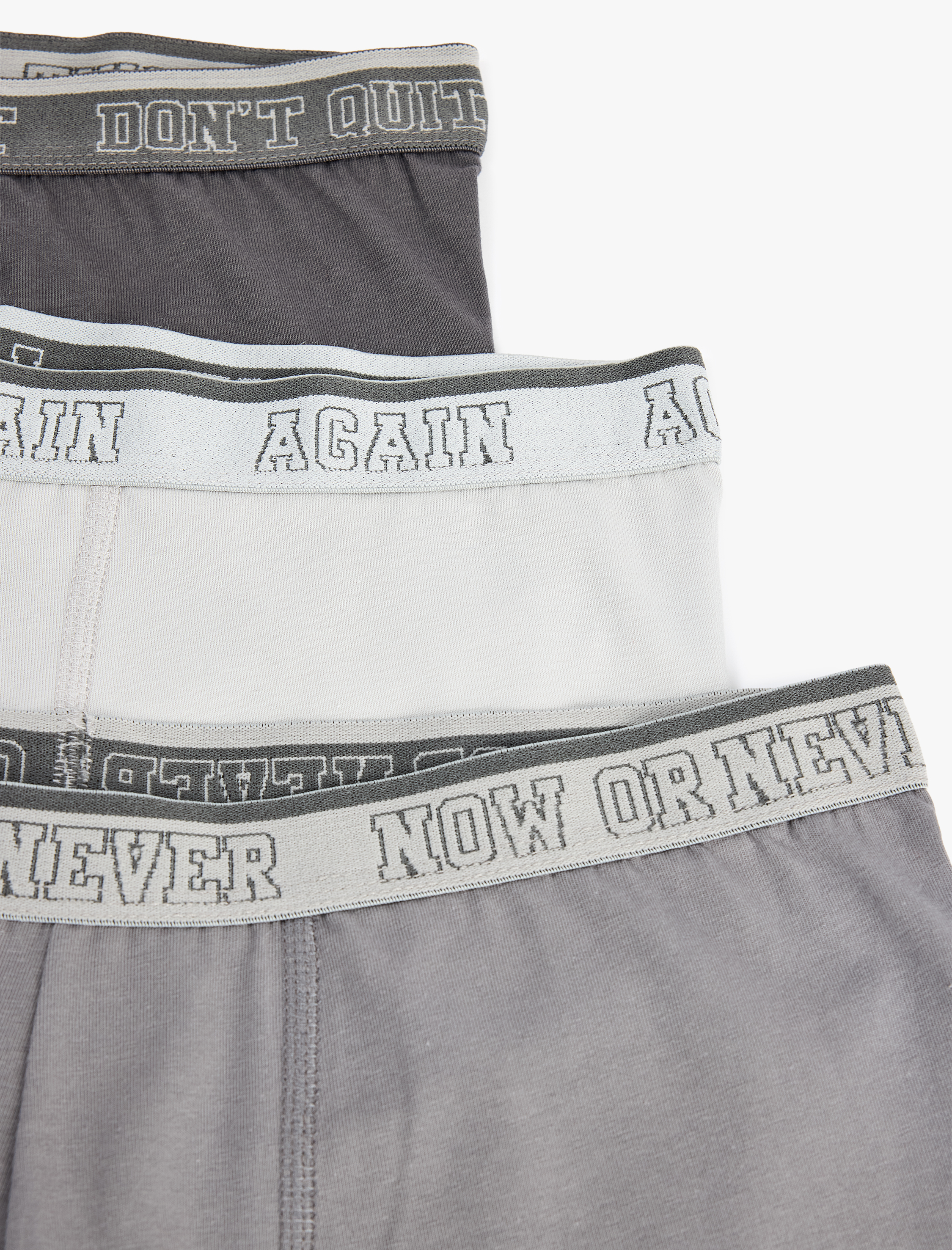   Baskılı Bel Detaylı Pamuklu 3'lü Boxer Seti