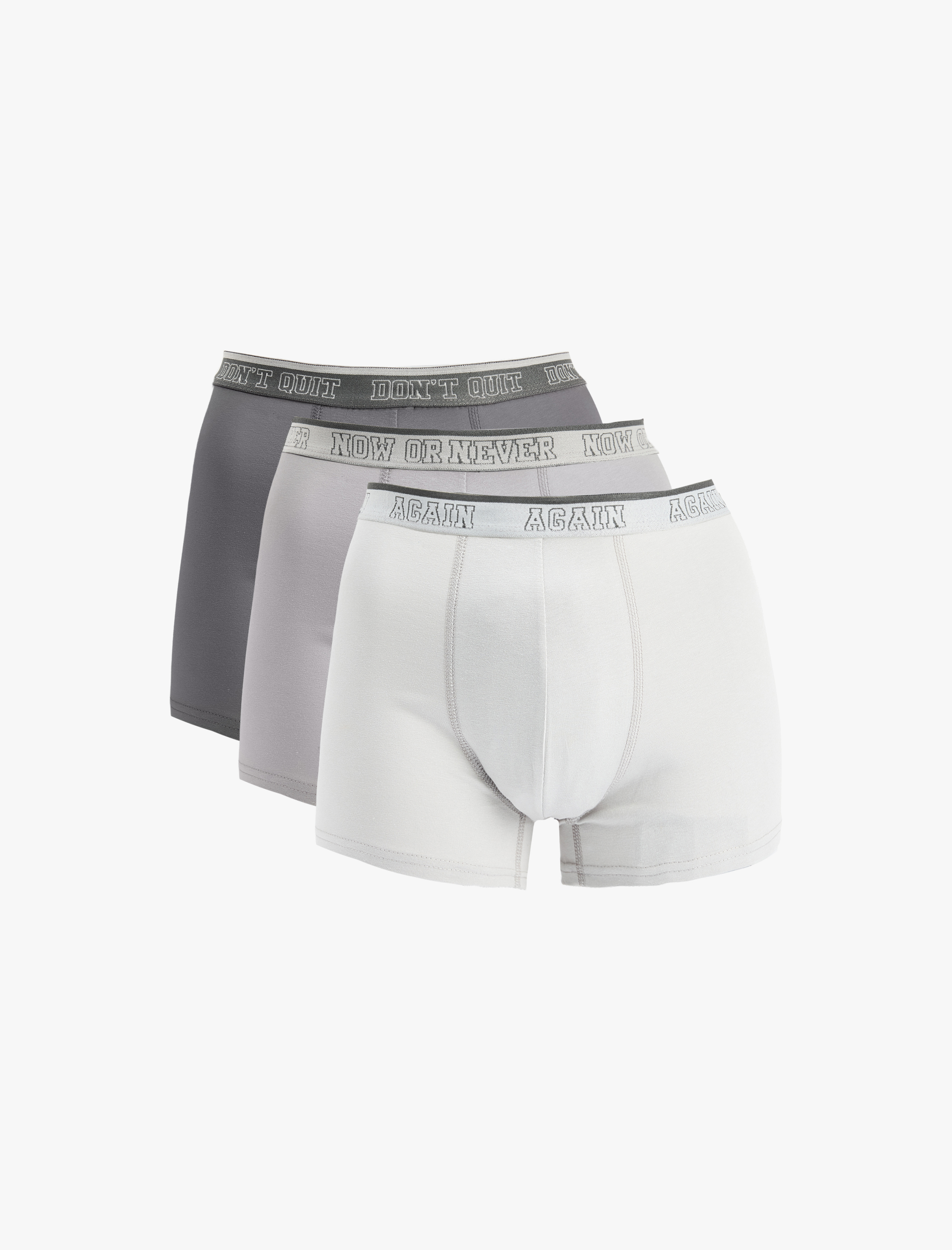   Baskılı Bel Detaylı Pamuklu 3'lü Boxer Seti