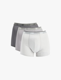 Baskılı Bel Detaylı Pamuklu 3'lü Boxer Seti