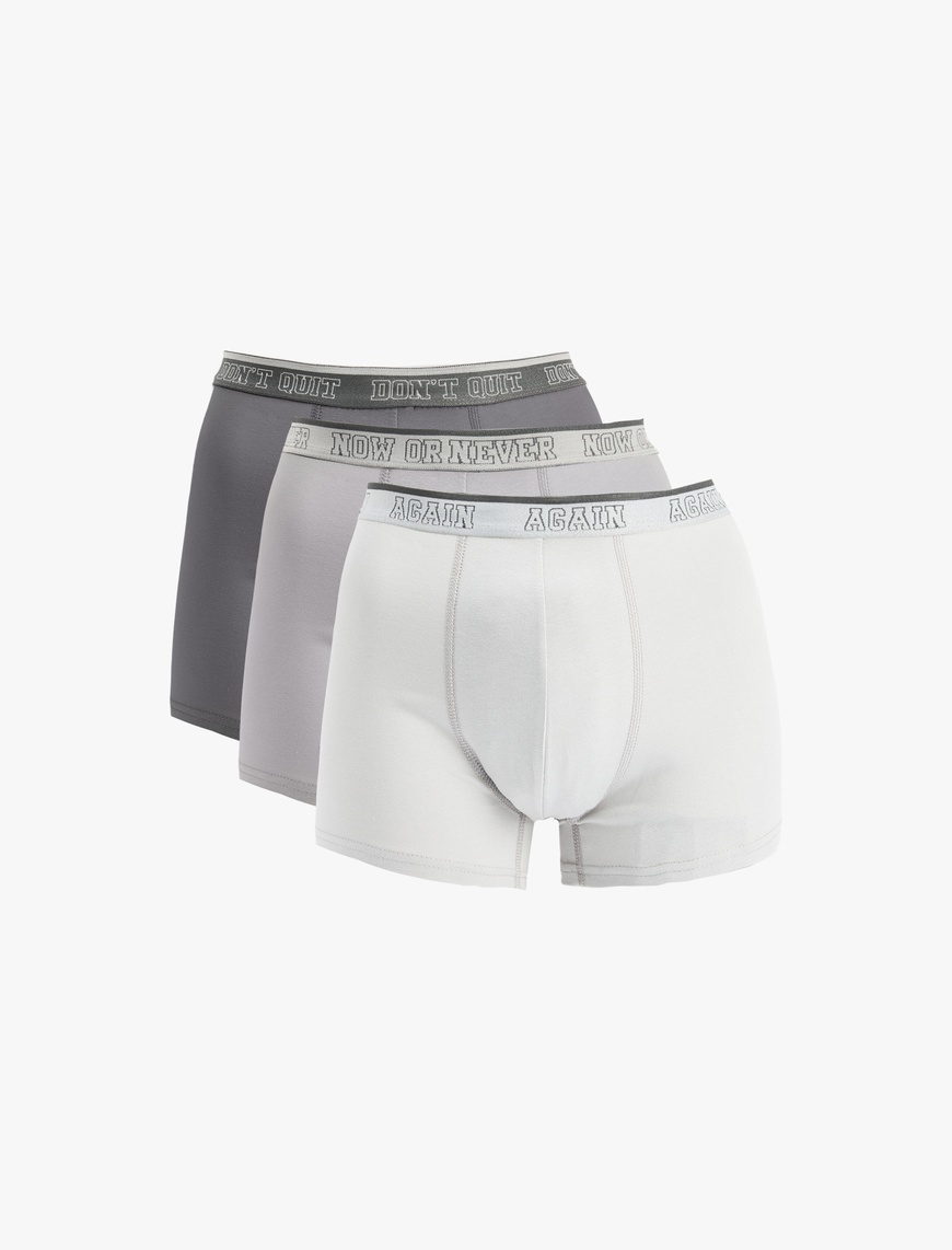 Koton Erkek Baskılı Bel Detaylı Pamuklu 3’lü Boxer Seti