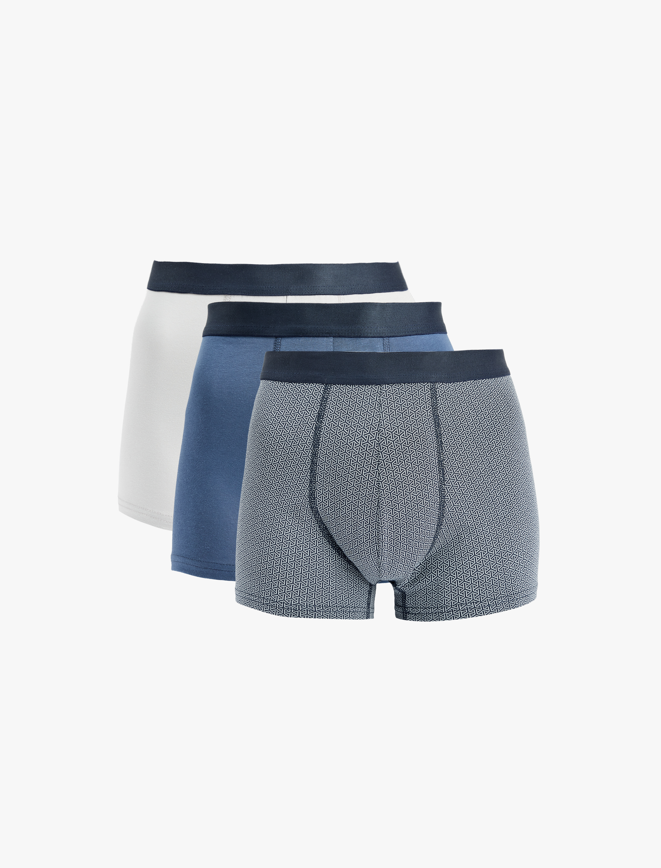   Pamuklu Desenli Çok Renkli 3'lü Boxer Seti