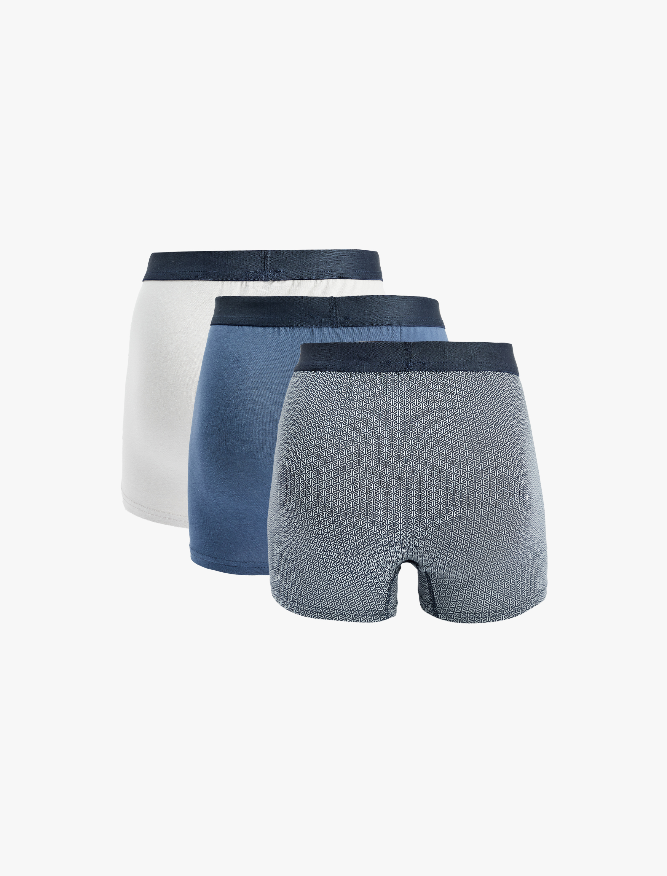   Pamuklu Desenli Çok Renkli 3'lü Boxer Seti