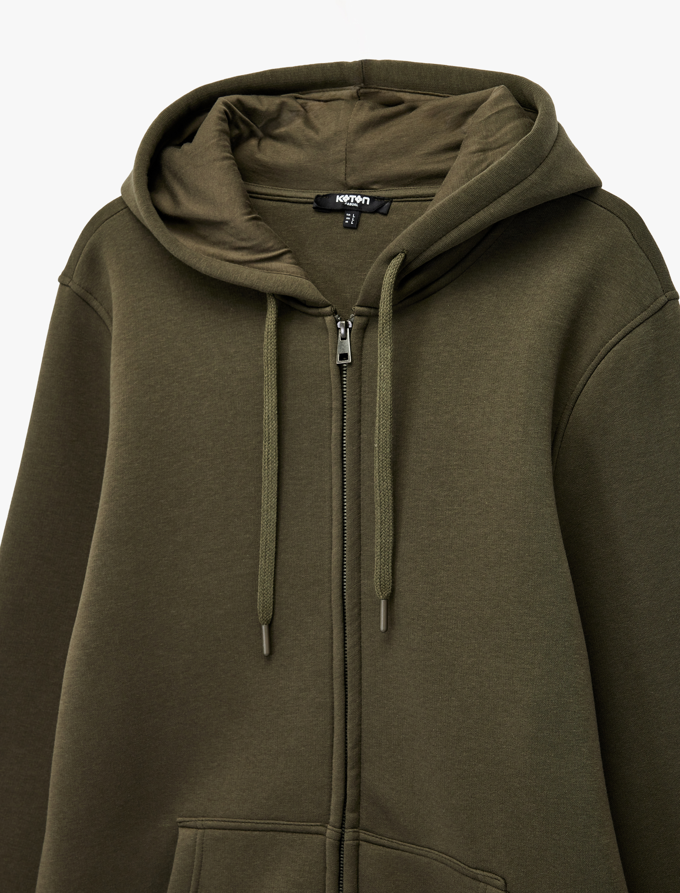   Uzun Kollu Şardonlu Cep Detaylı Fermuarlı Hırka