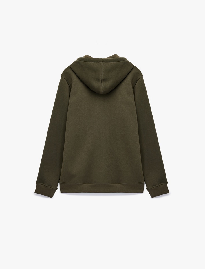  Uzun Kollu Şardonlu Cep Detaylı Fermuarlı Hırka