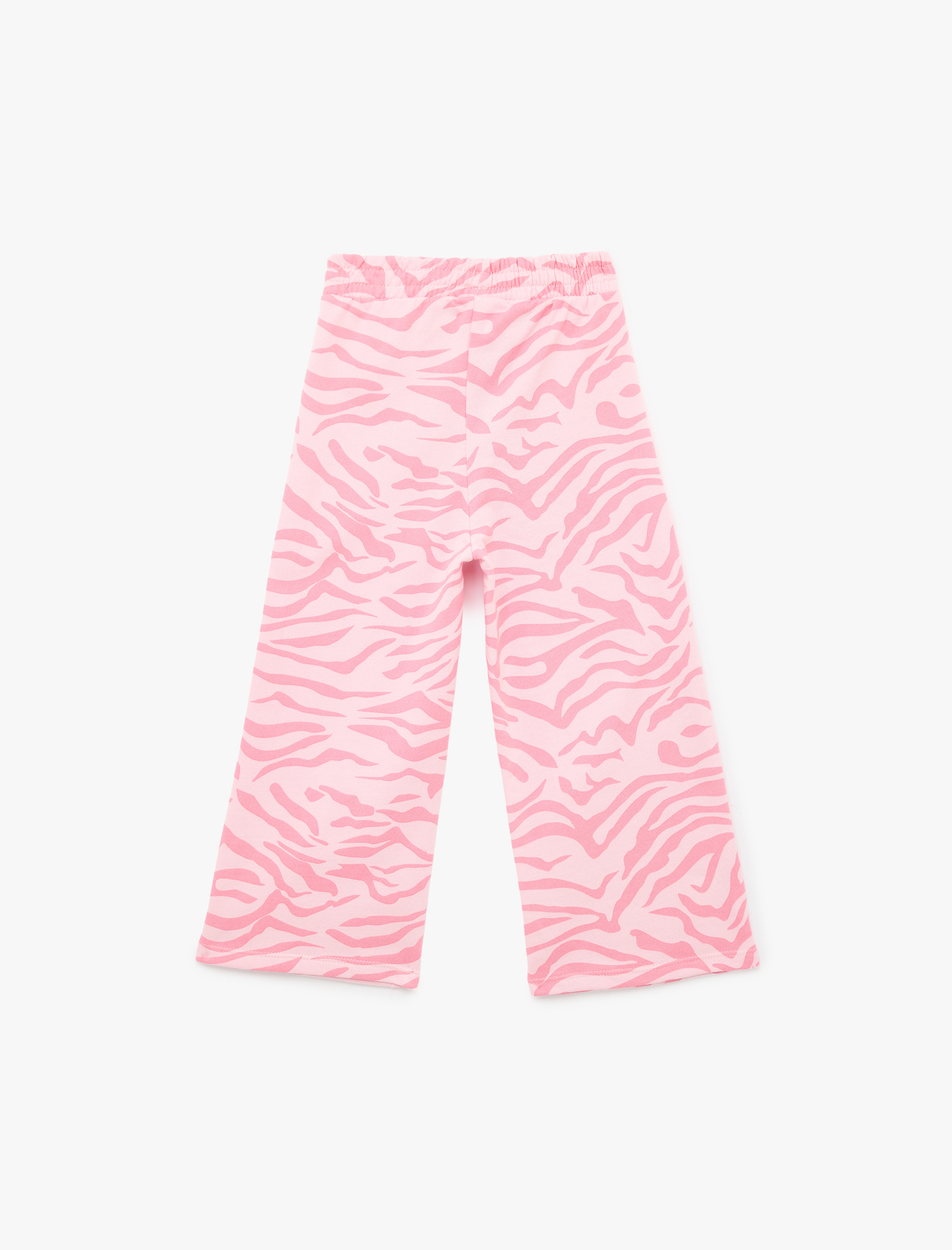  Kız Bebek Pamuklu Beli Lastikli Desenli Geniş Paça Pantolon