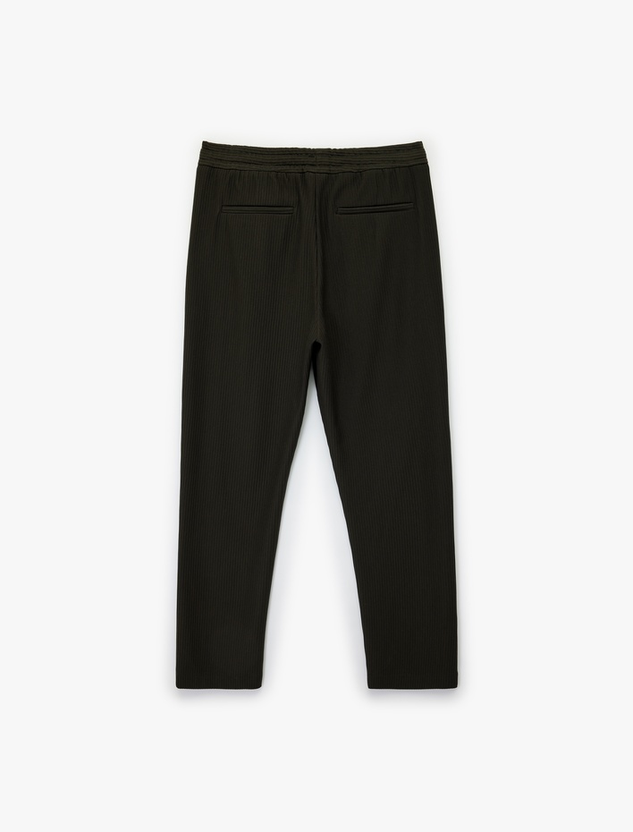  Regular Fit Cepli Fitilli Beli Bağcıklı Pantolon