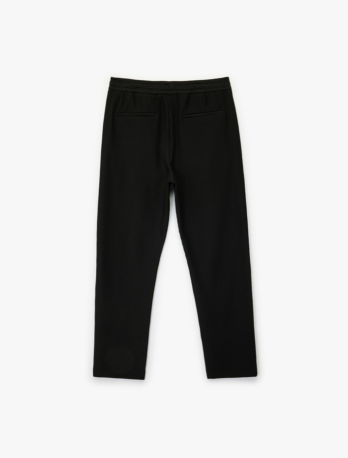  Regular Fit Cepli Fitilli Beli Bağcıklı Pantolon