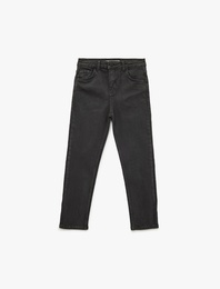 Pamuklu Cepli Slim Fit Denim Pantolon