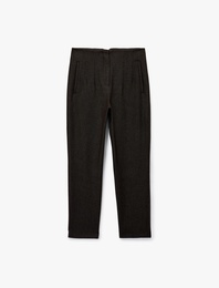 Yüksek Bel Regular Fit Cep Detaylı Cigarette Pantolon