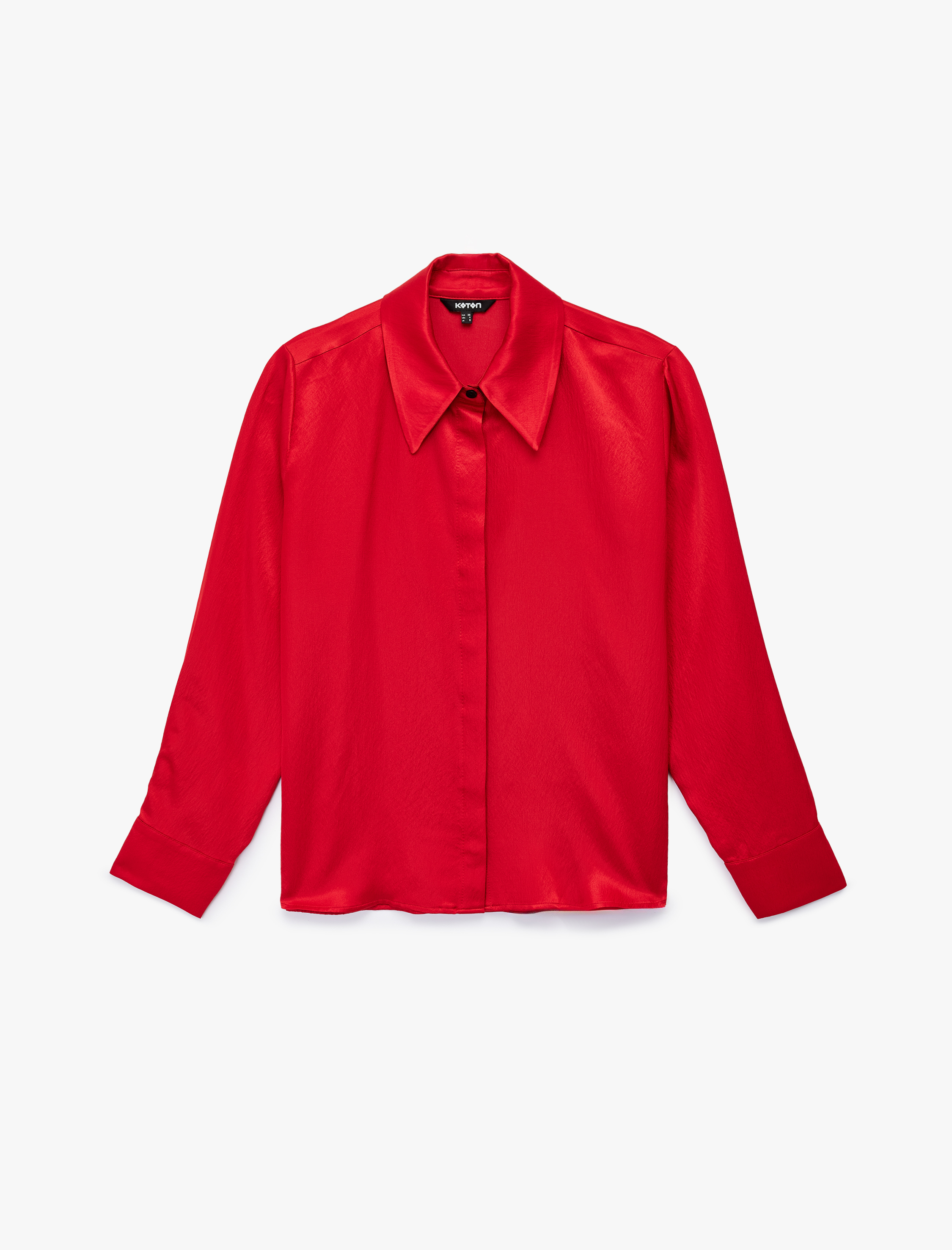   Regular Fit Uzun Kollu Klasik Yaka Saten Gömlek