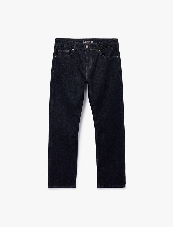  Normal Bel Pamuklu Straight Fit Jean Pantolon - Mark Jean