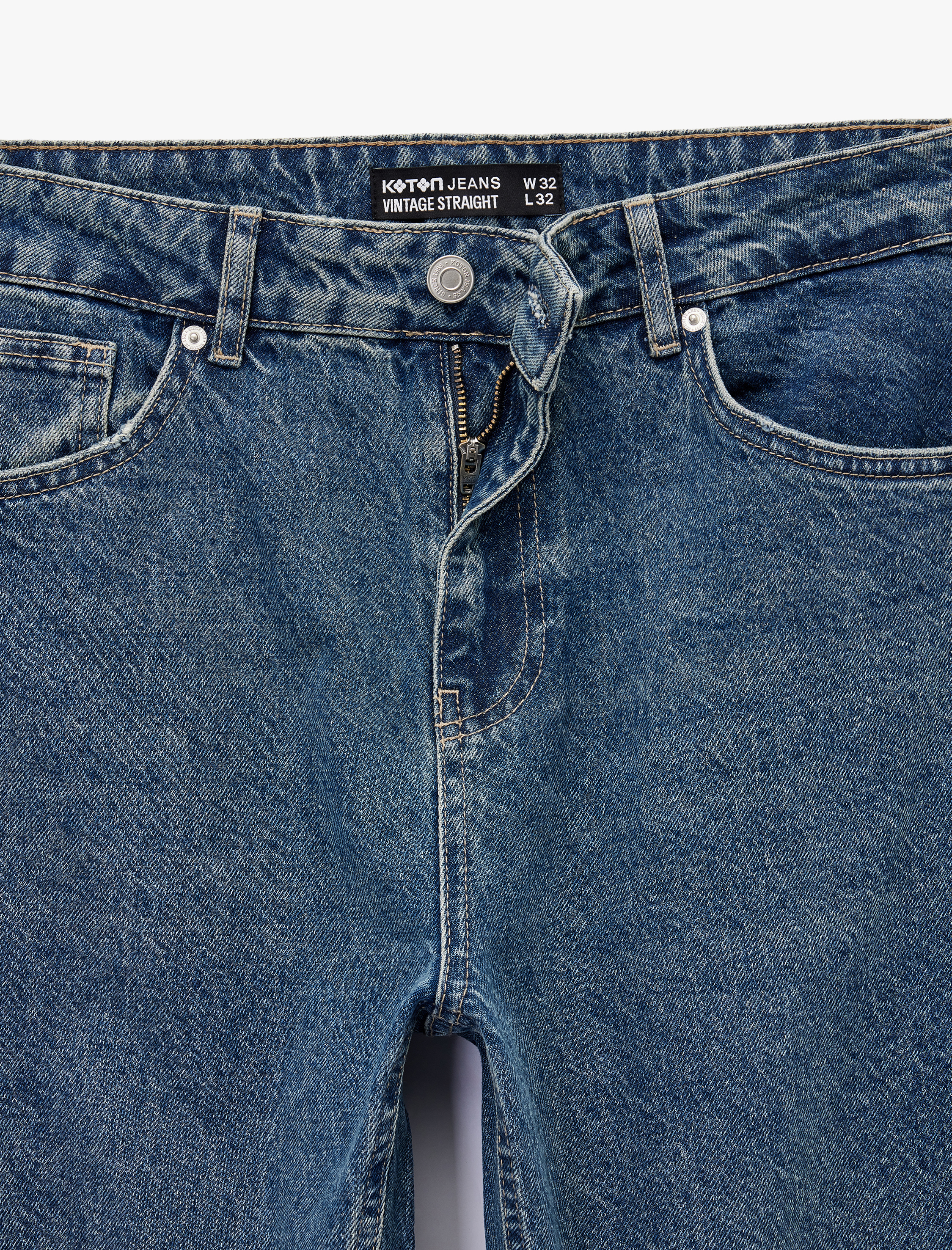   Pamuklu Normal Bel Vintage Straight Jean Pantolon