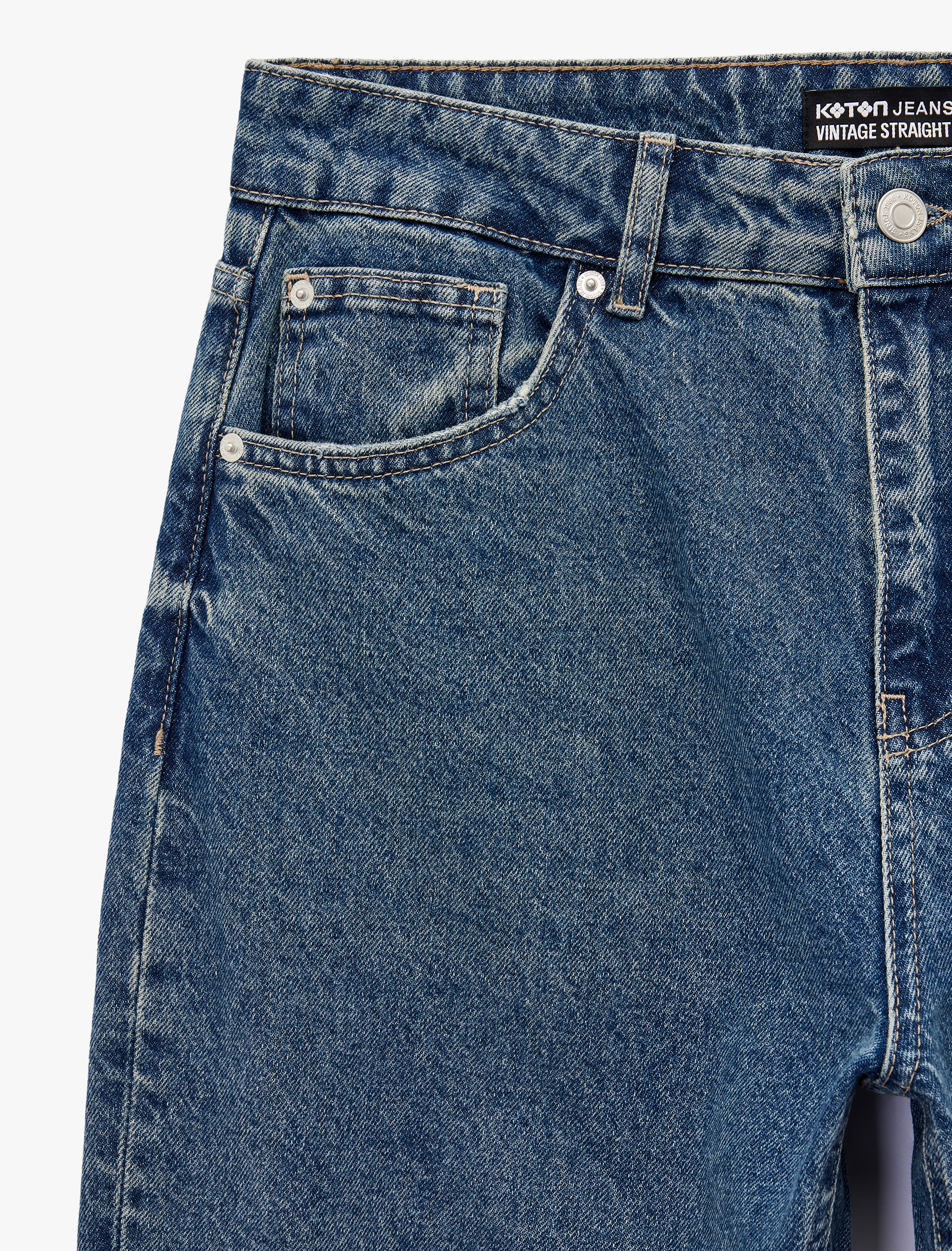   Pamuklu Normal Bel Vintage Straight Jean Pantolon
