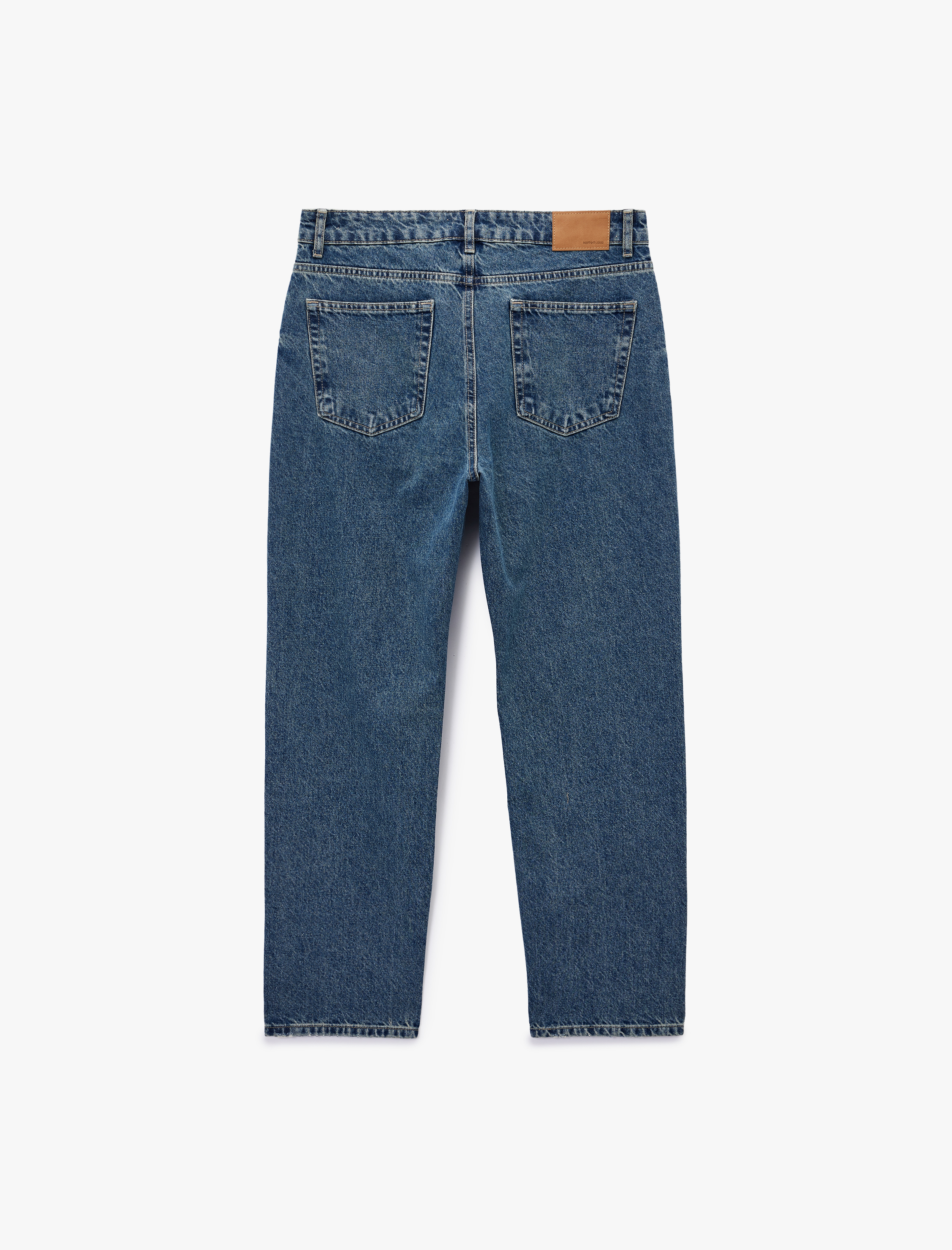   Pamuklu Normal Bel Vintage Straight Jean Pantolon