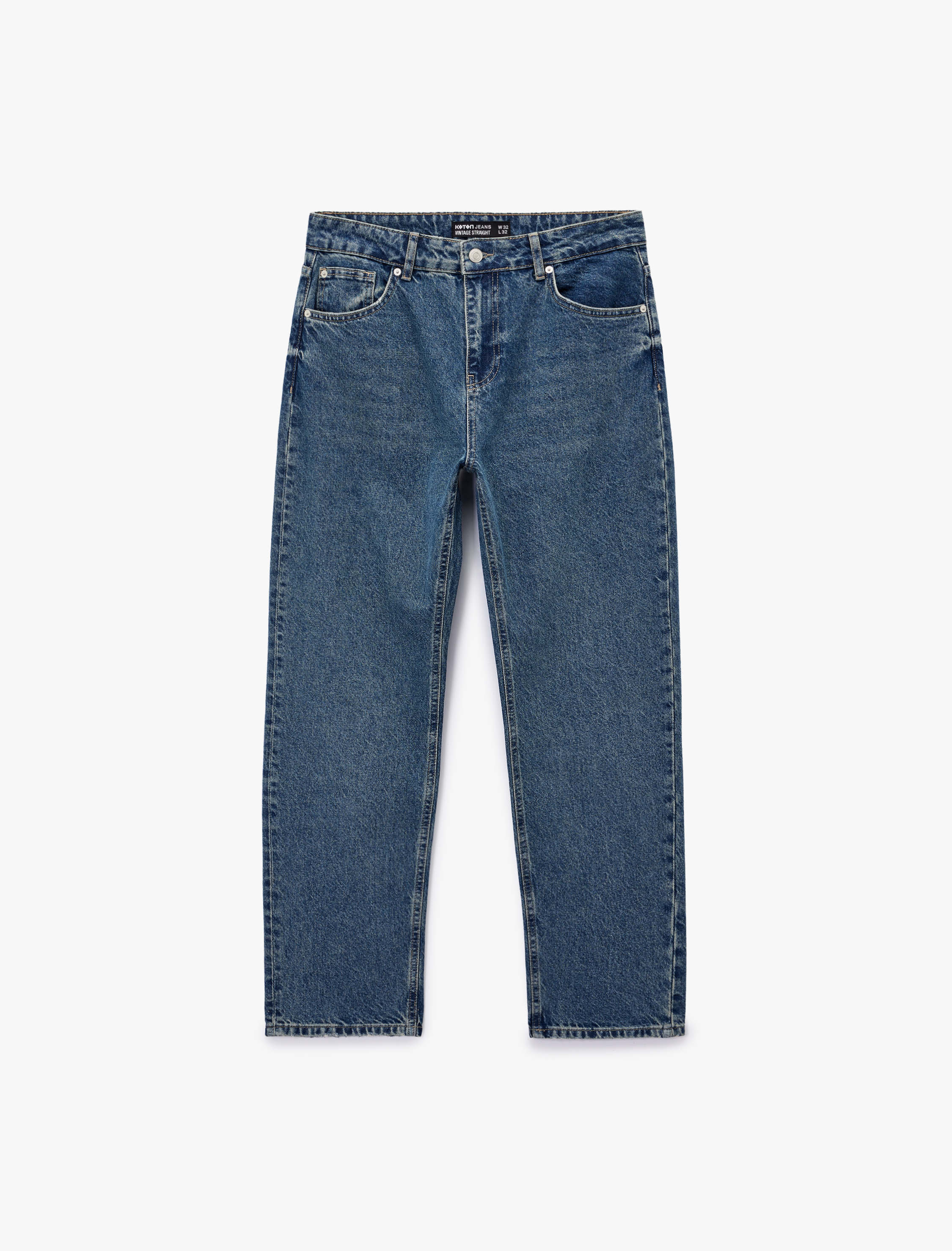   Pamuklu Normal Bel Vintage Straight Jean Pantolon