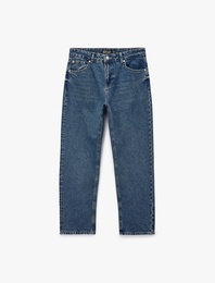 Pamuklu Normal Bel Vintage Straight Jean Pantolon
