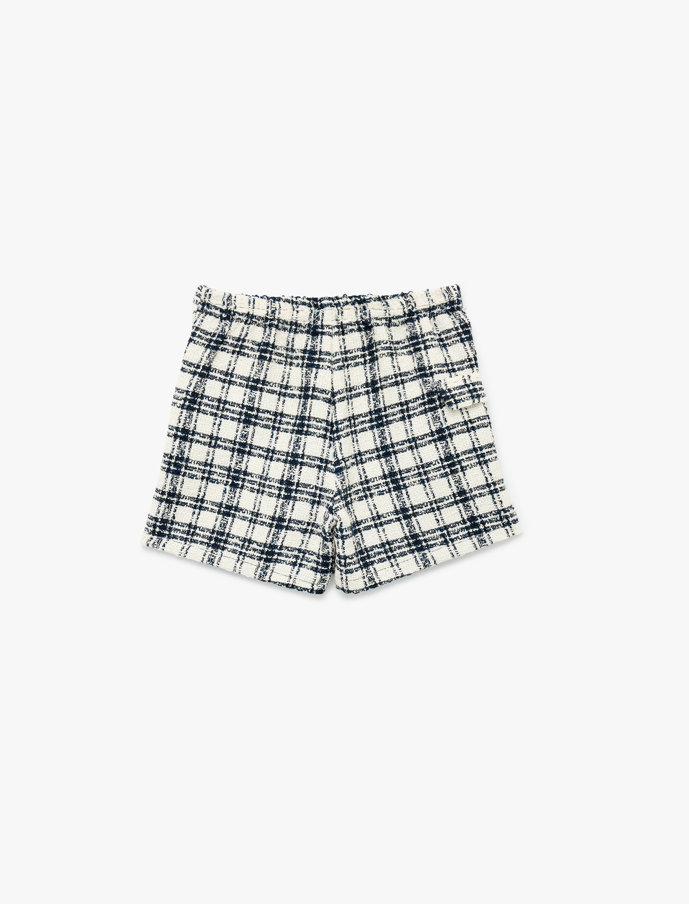  Kız Çocuk Yüksek Bel Ekoseli Şort Etek