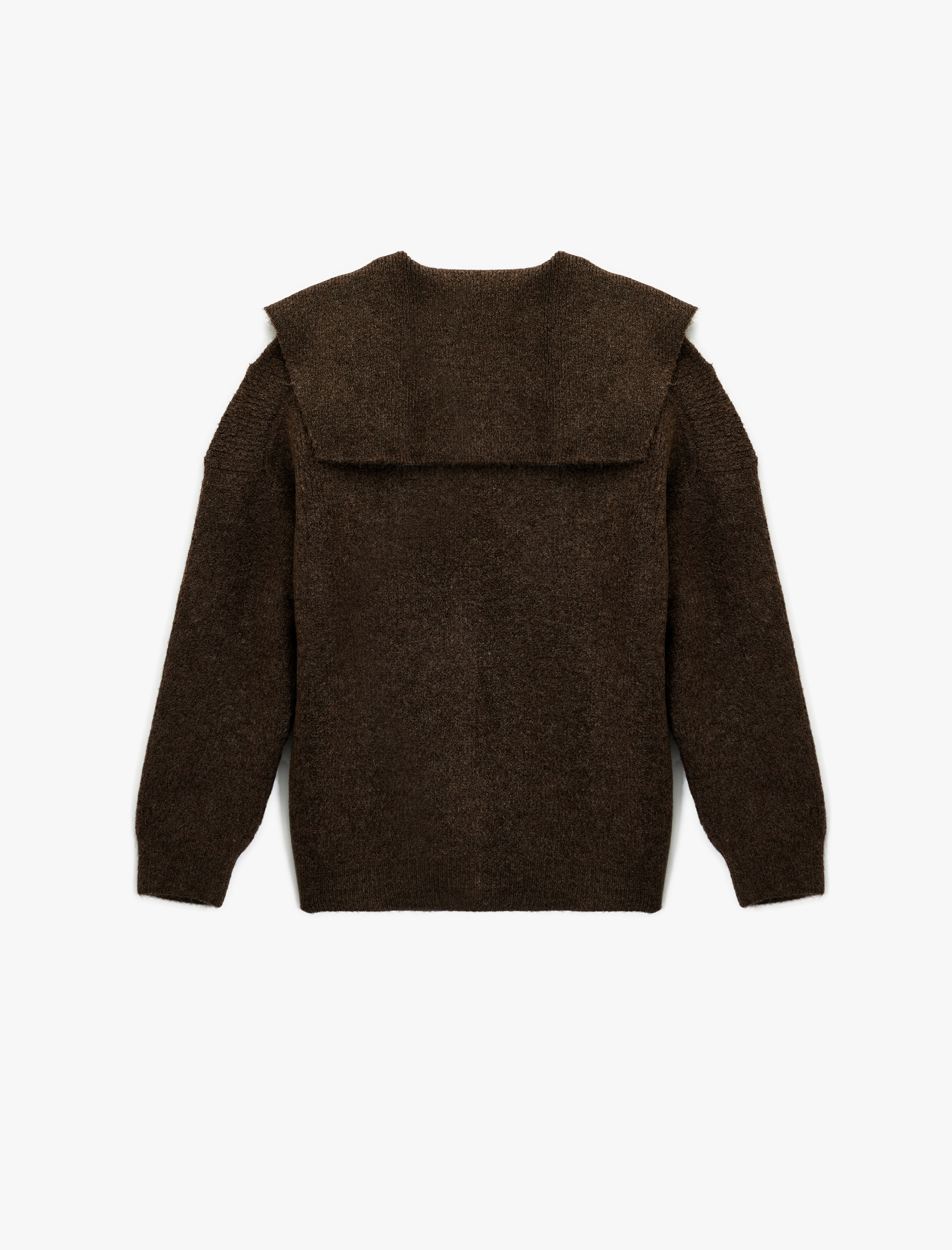   Uzun Kollu Düğmeli Devrik Yaka Triko Hırka