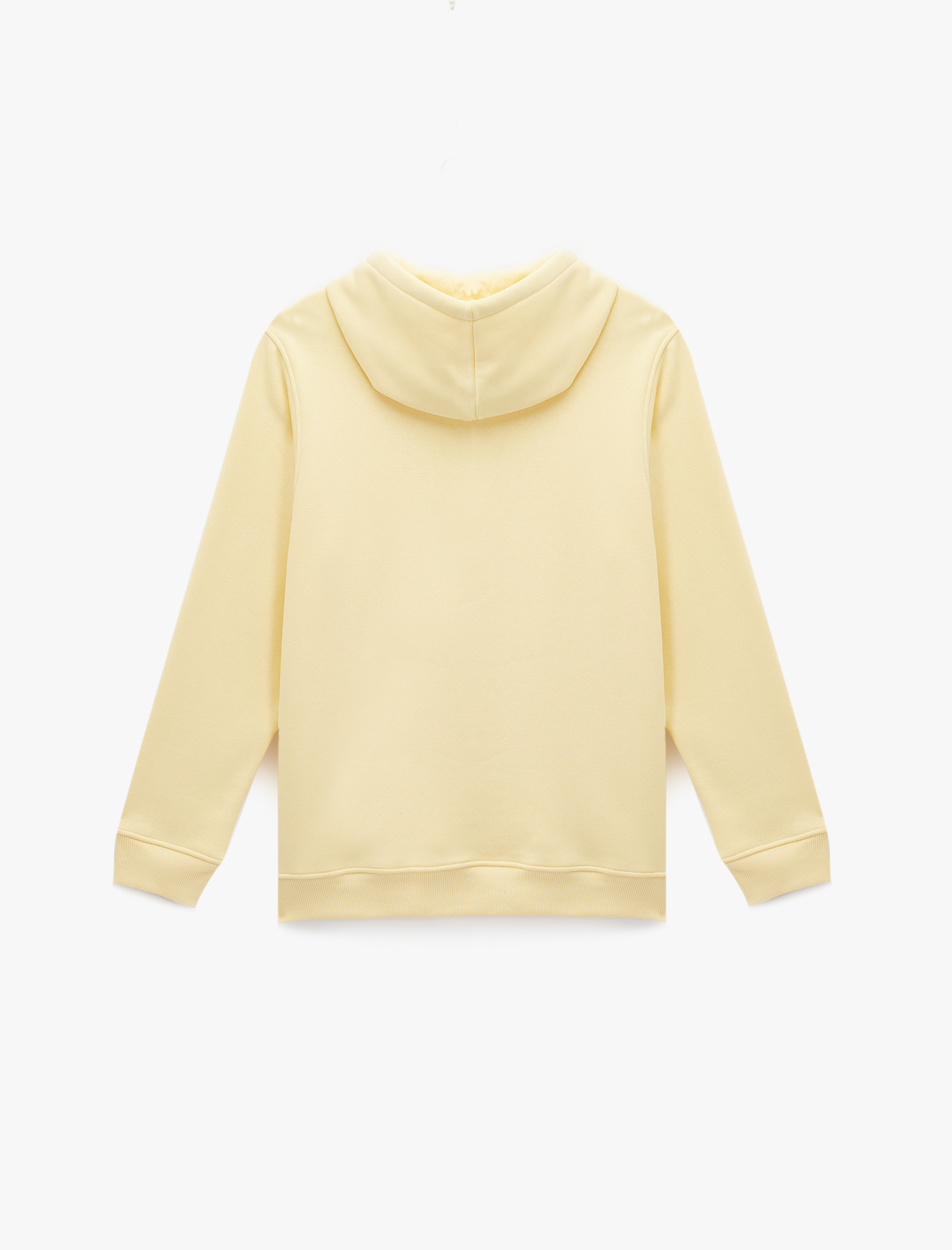   Şardonlu Uzun Kollu Basic Kapşonlu Sweatshirt