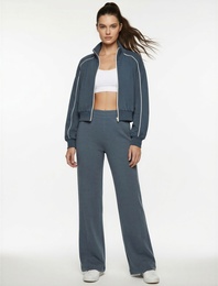 Yüksek Bel Cepli Rahat Kalıp Scuba Geniş Paça Eşofman Altı