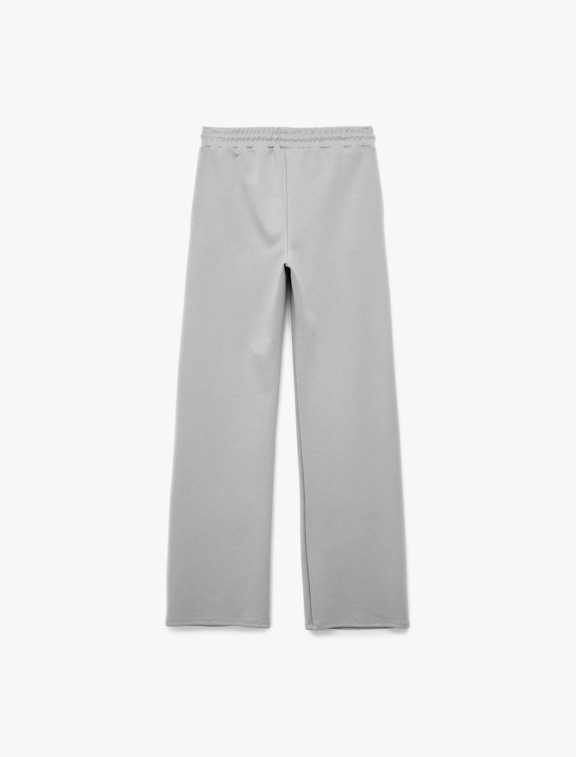   Yüksek Bel Cep Detaylı Beli Bağcıklı Modal Karışımlı Geniş Paça Eşofman Altı