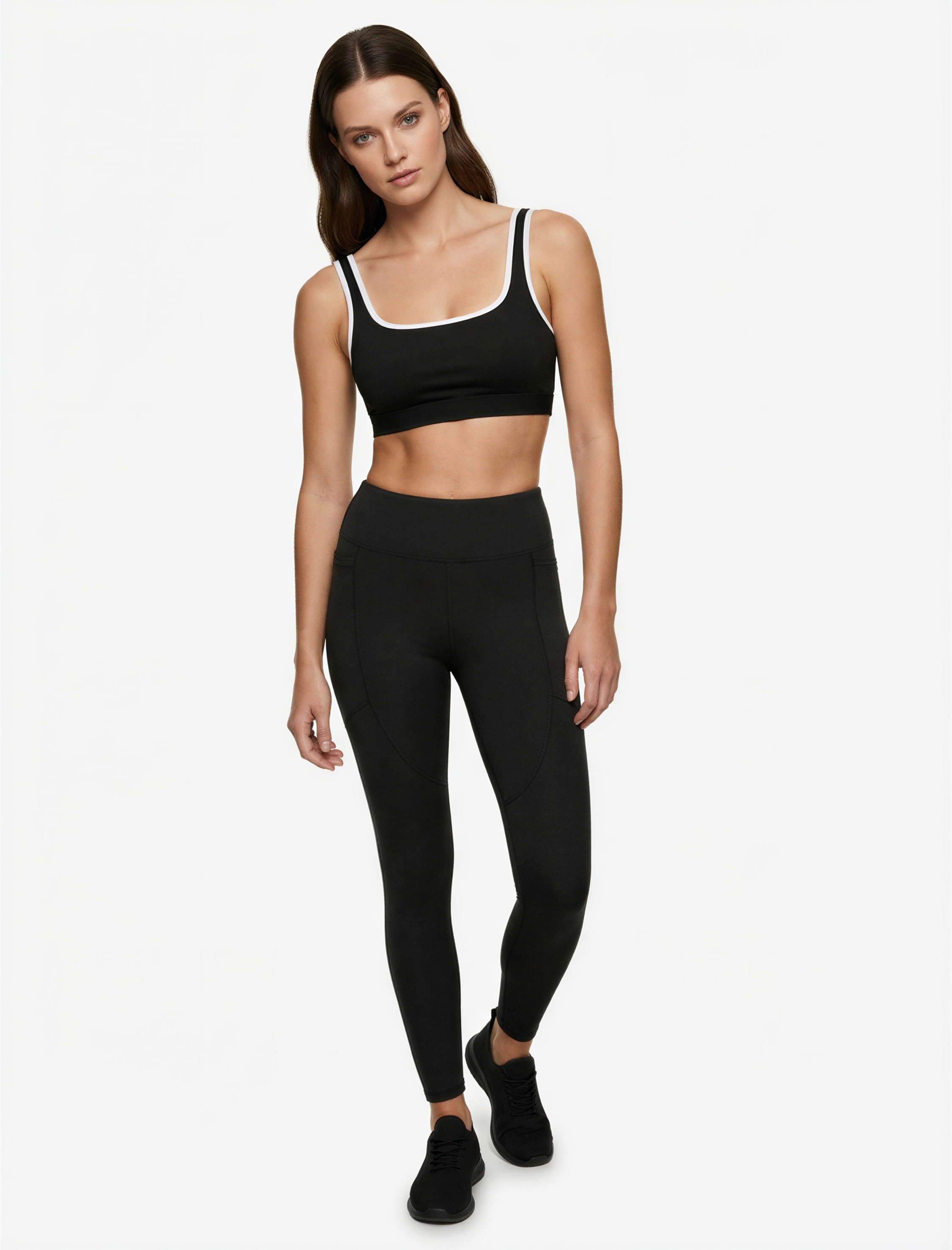   Yüksek Bel Cep Detaylı Slim Fit Spor Tayt