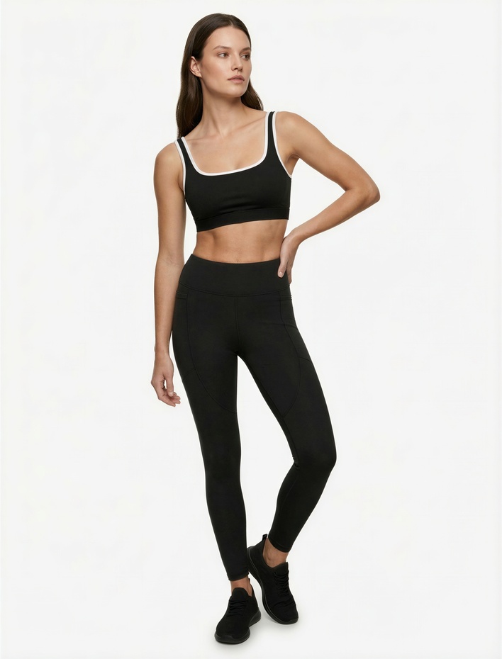  Yüksek Bel Cep Detaylı Slim Fit Spor Tayt