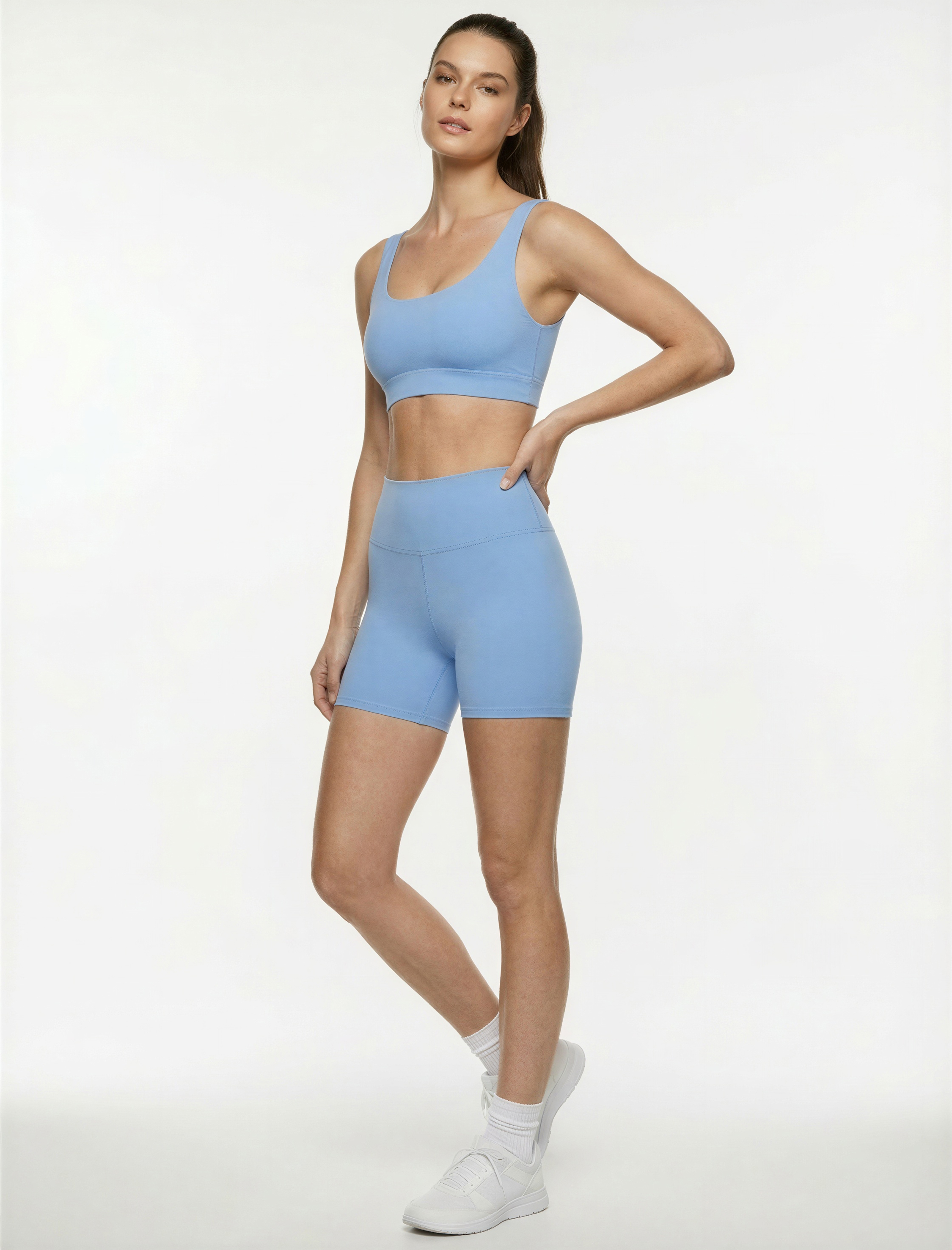   Slim Fit Yüksek Bel Ekstra Mini Spor Biker Tayt