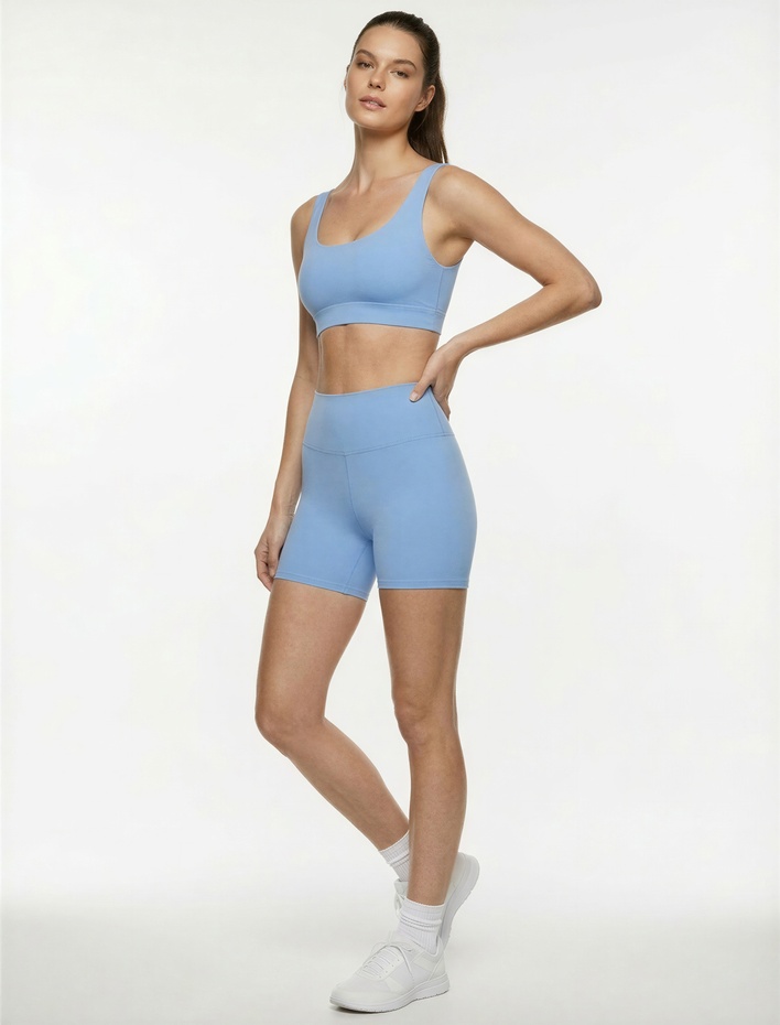  Slim Fit Yüksek Bel Ekstra Mini Spor Biker Tayt