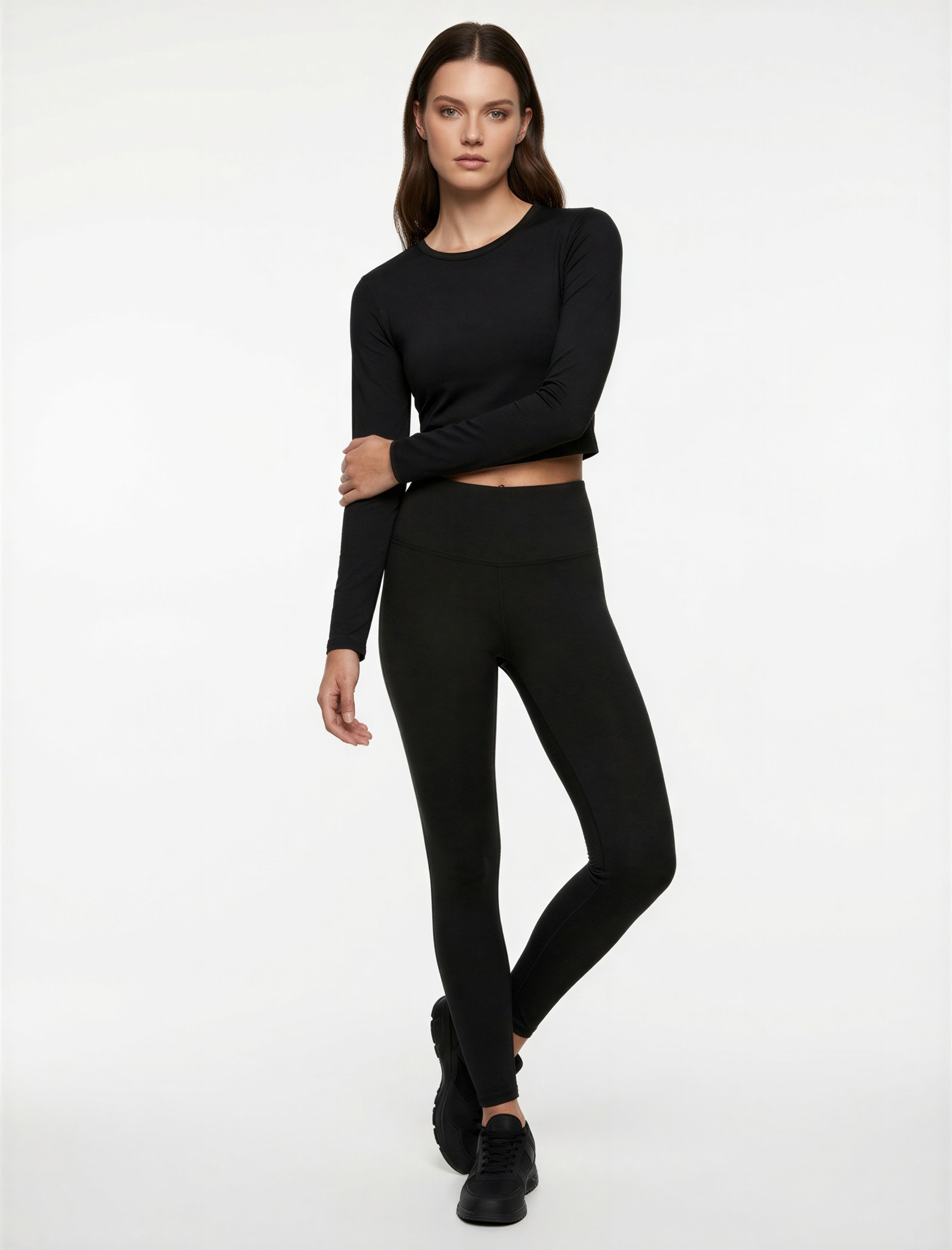   Uzun Kollu Bisiklet Yaka Slim Fit Spor Tişört