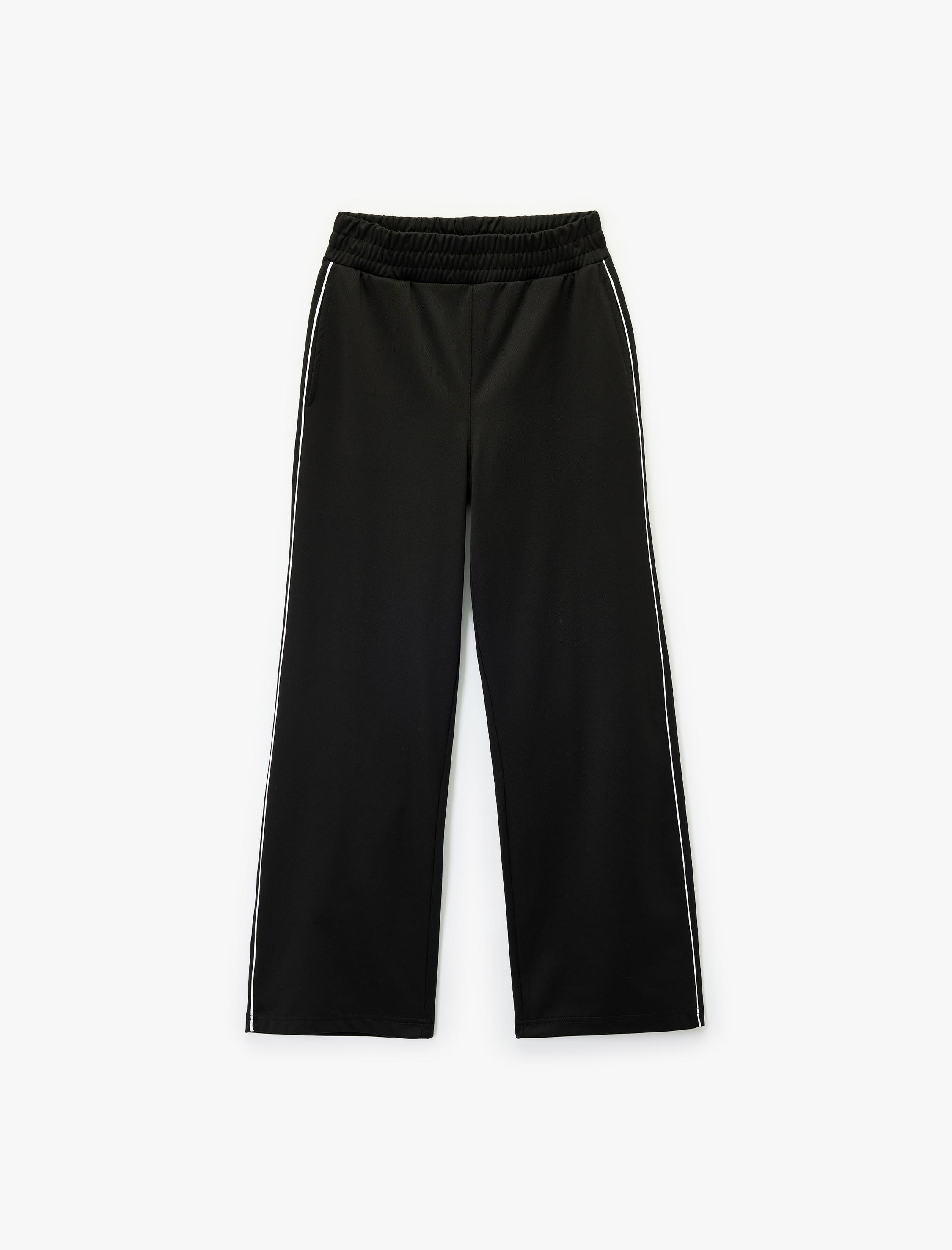   Biyeli Beli Lastikli Geniş Paça Spor Eşofman Altı