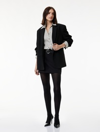 Slim Fit Kemerli Mini Şort Etek