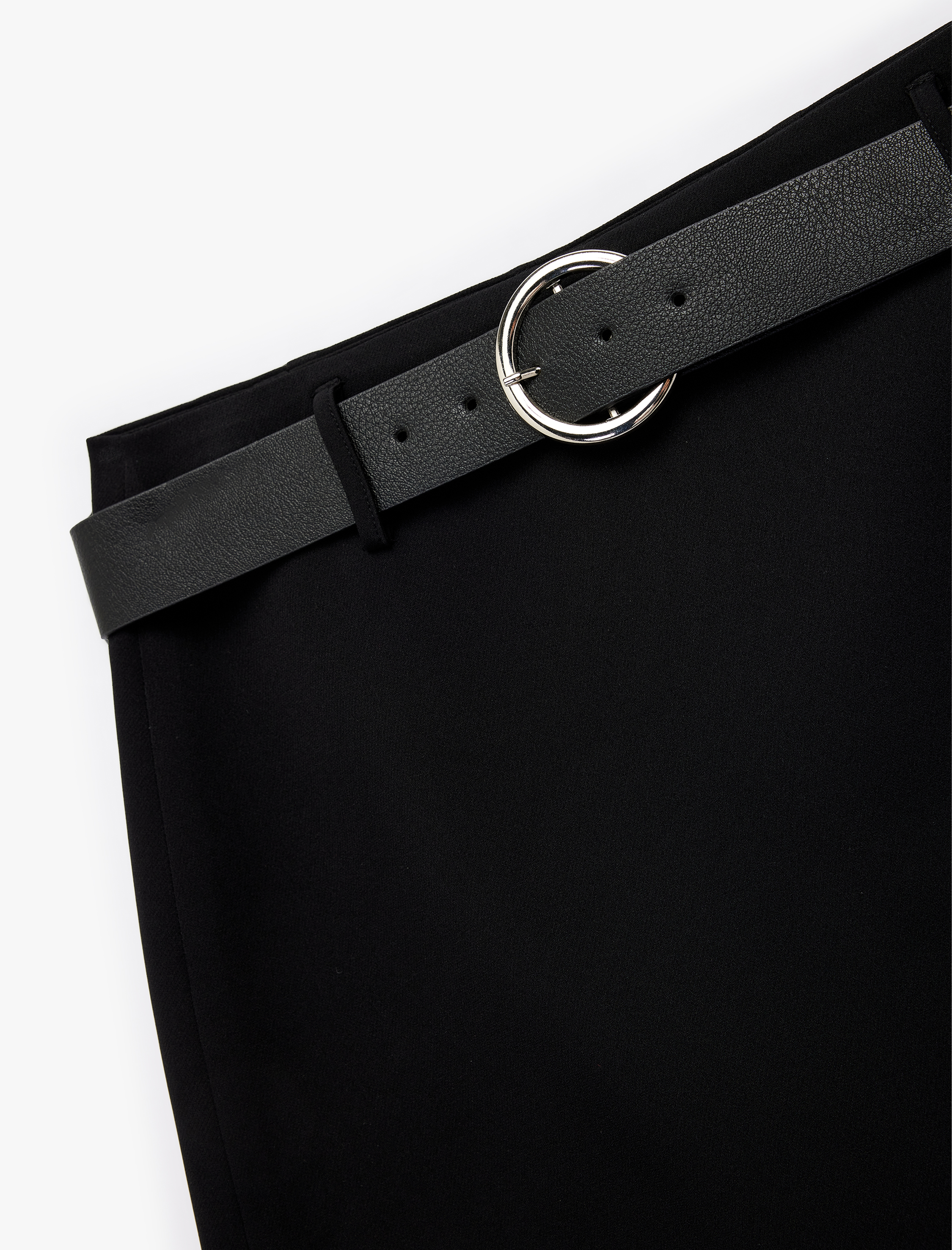   Slim Fit Kemerli Mini Şort Etek