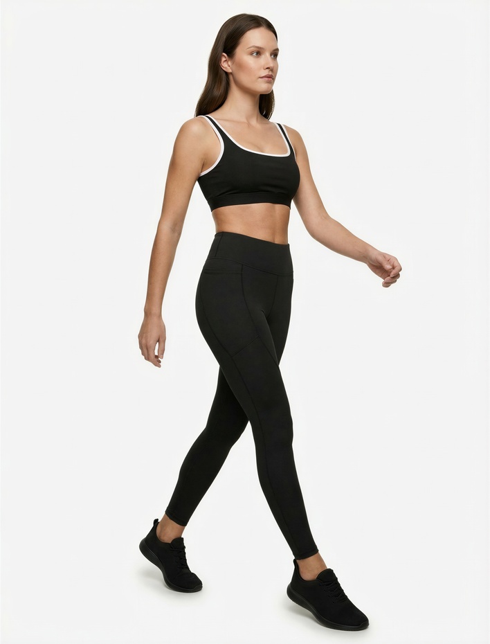  Slim Fit Kare Yaka Biyeli Kolsuz Sporcu Sütyeni