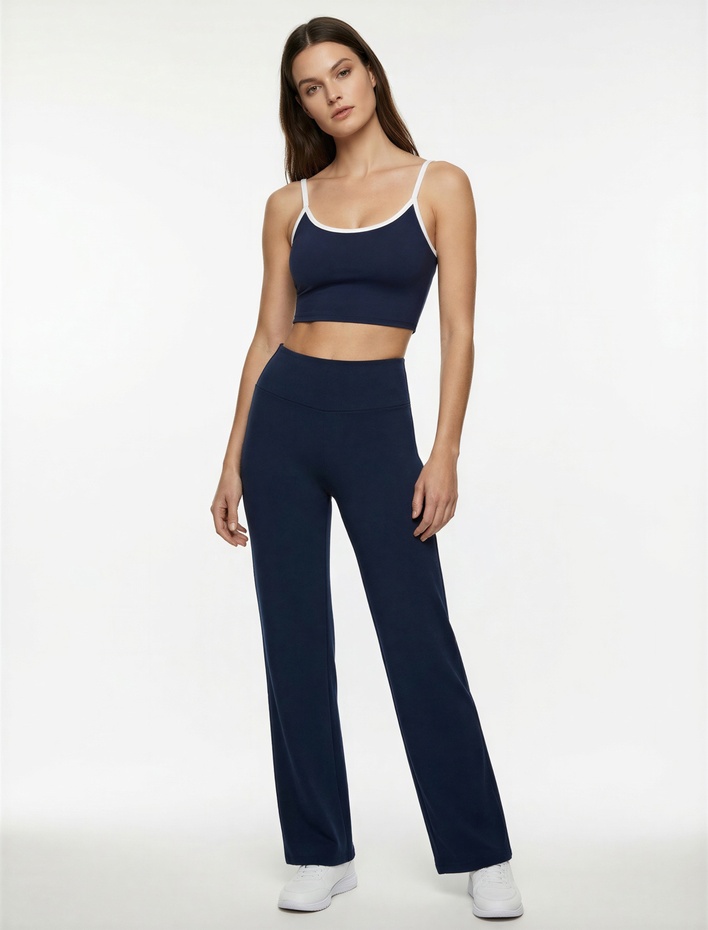  Rahat Kalıp Yüksek Bel İspanyol Paça Spor Eşofman Altı