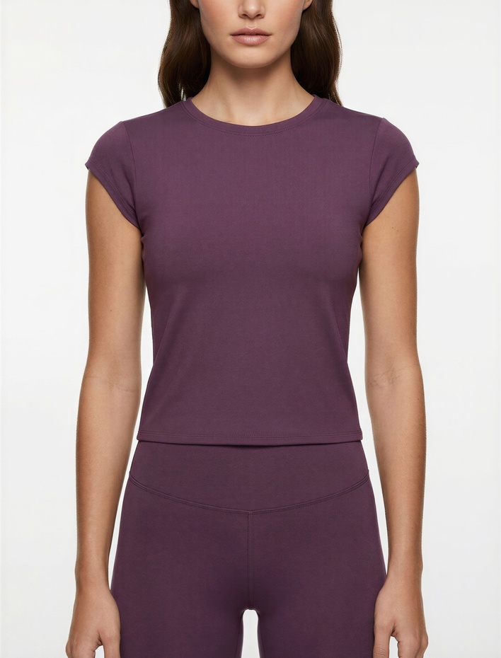  Rahat Kalıp Kısa Kollu İnterlok Bisiklet Yaka Spor Tişört