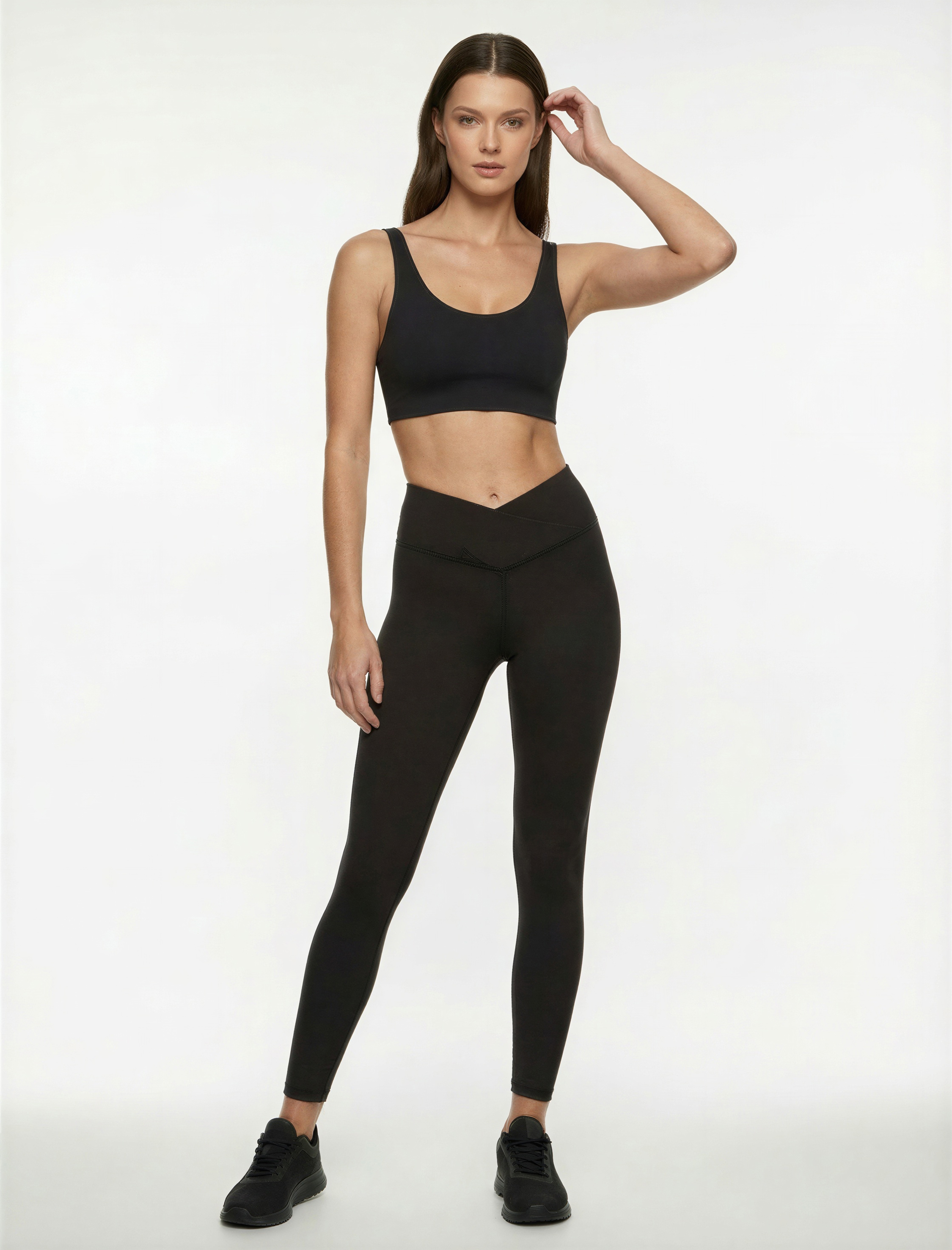   Asimetrik Yüksek Bel Dikiş Detaylı Slim Fit Spor Tayt