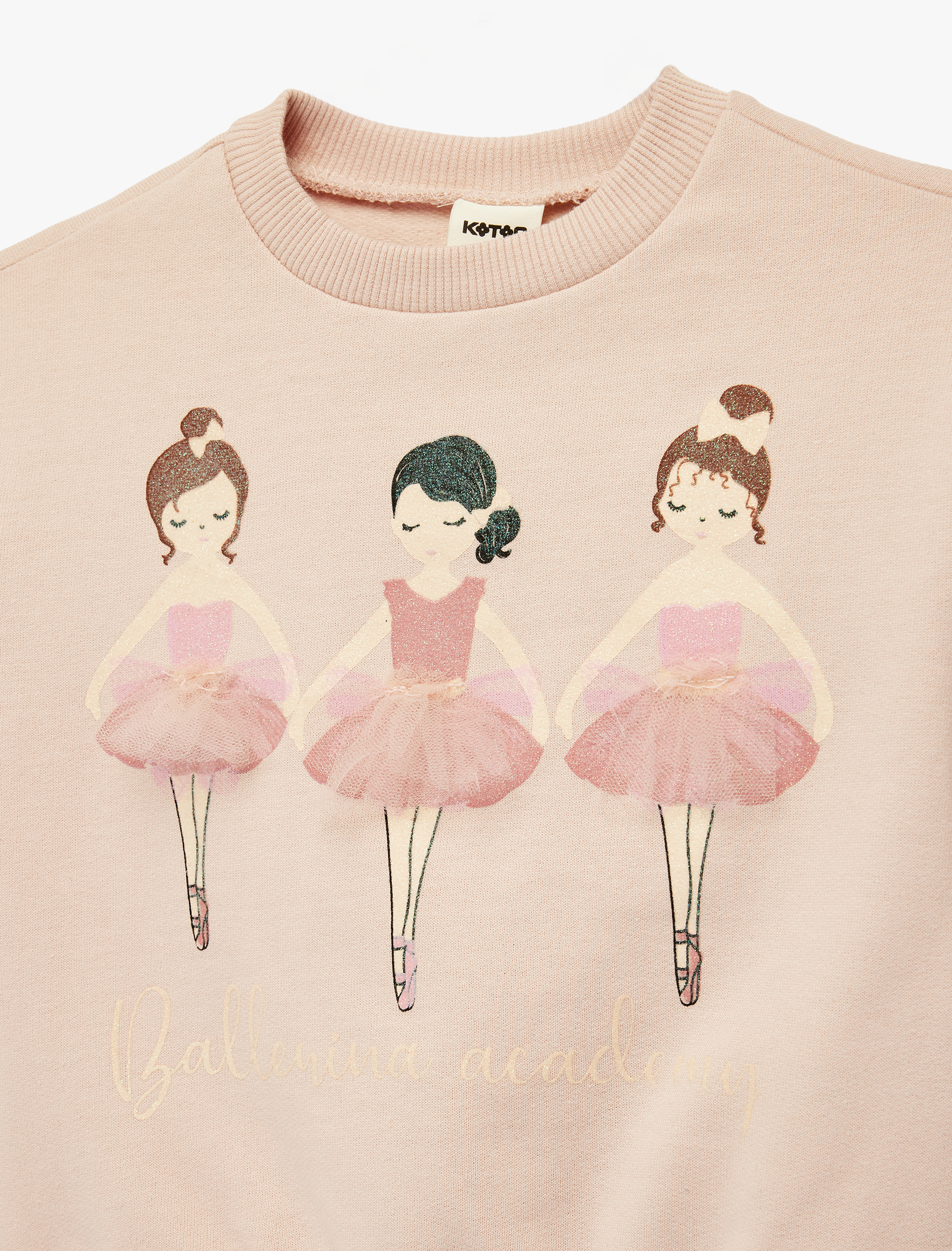  Kız Bebek Pamuklu Uzun Kollu Bisiklet Yaka Şardonlu Sweatshirt