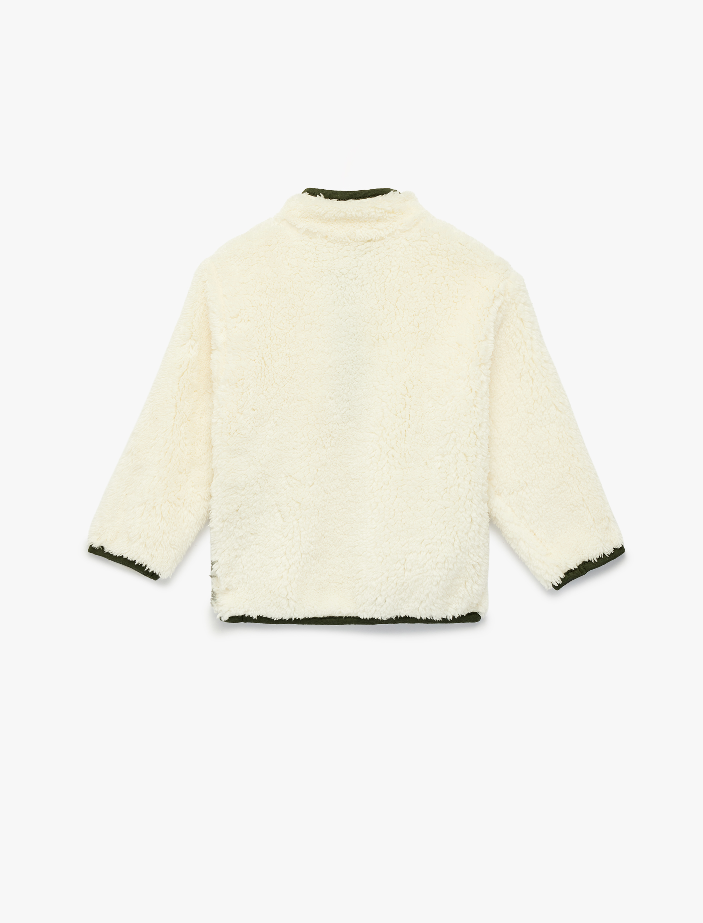  Erkek Bebek Yarım Fermuarlı Uzun Kollu Dik Yaka Polar Yılbaşı Sweatshirt