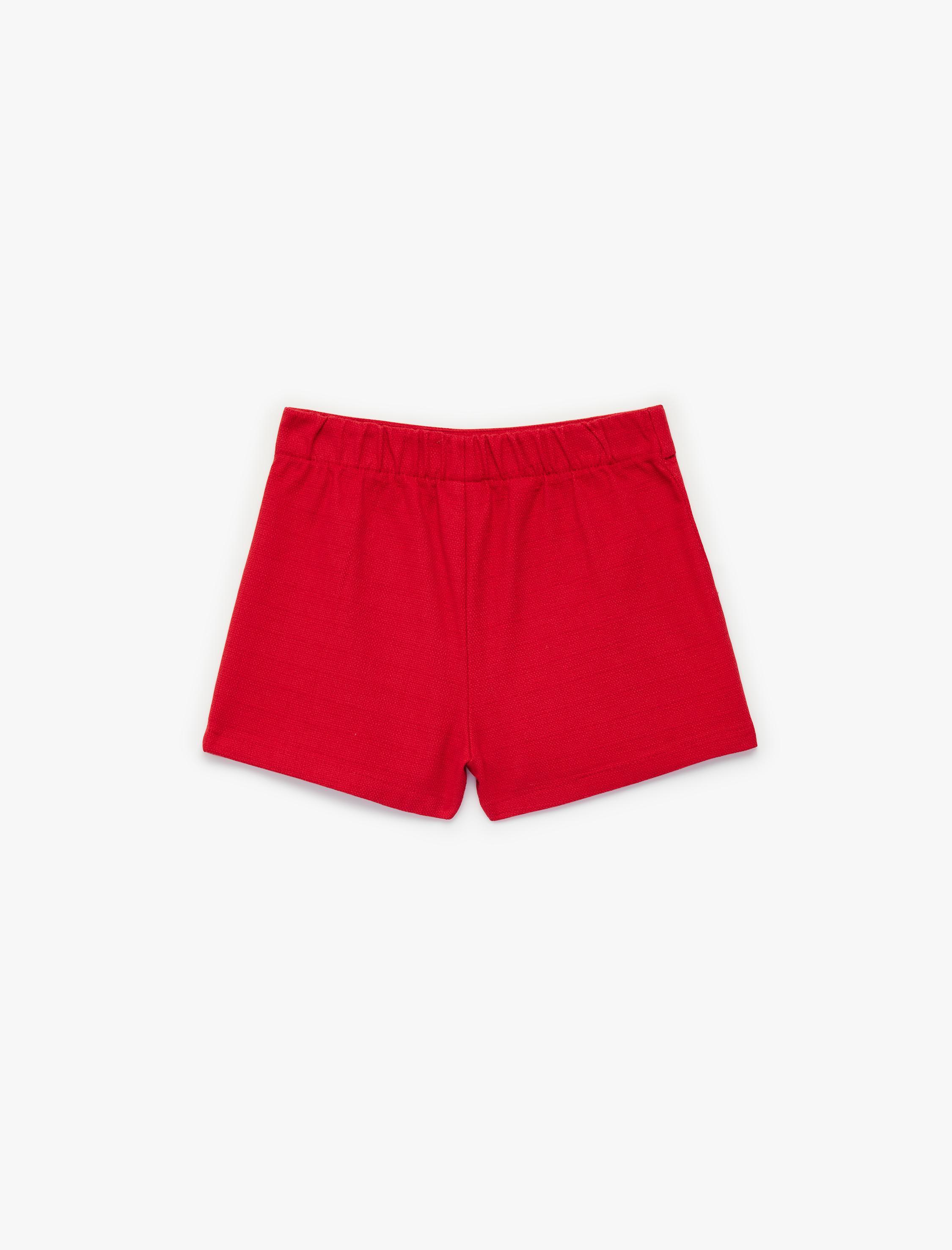  Kız Bebek Beli Lastikli Düğme Detaylı Pamuklu Şort