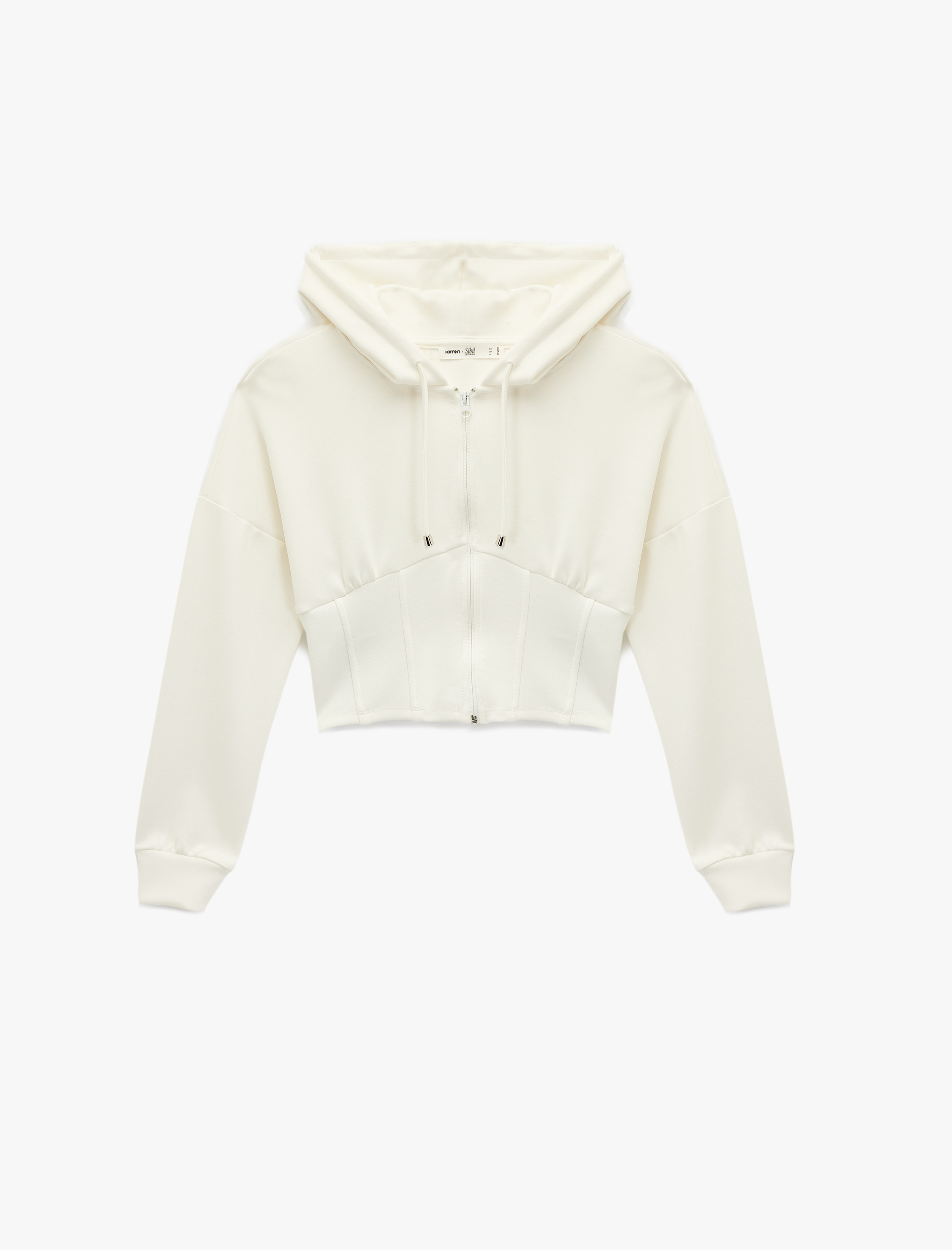   Koton X Sibil Çetinkaya - Slim Fit Uzun Kollu Kapüşonlu Crop Sweatshirt